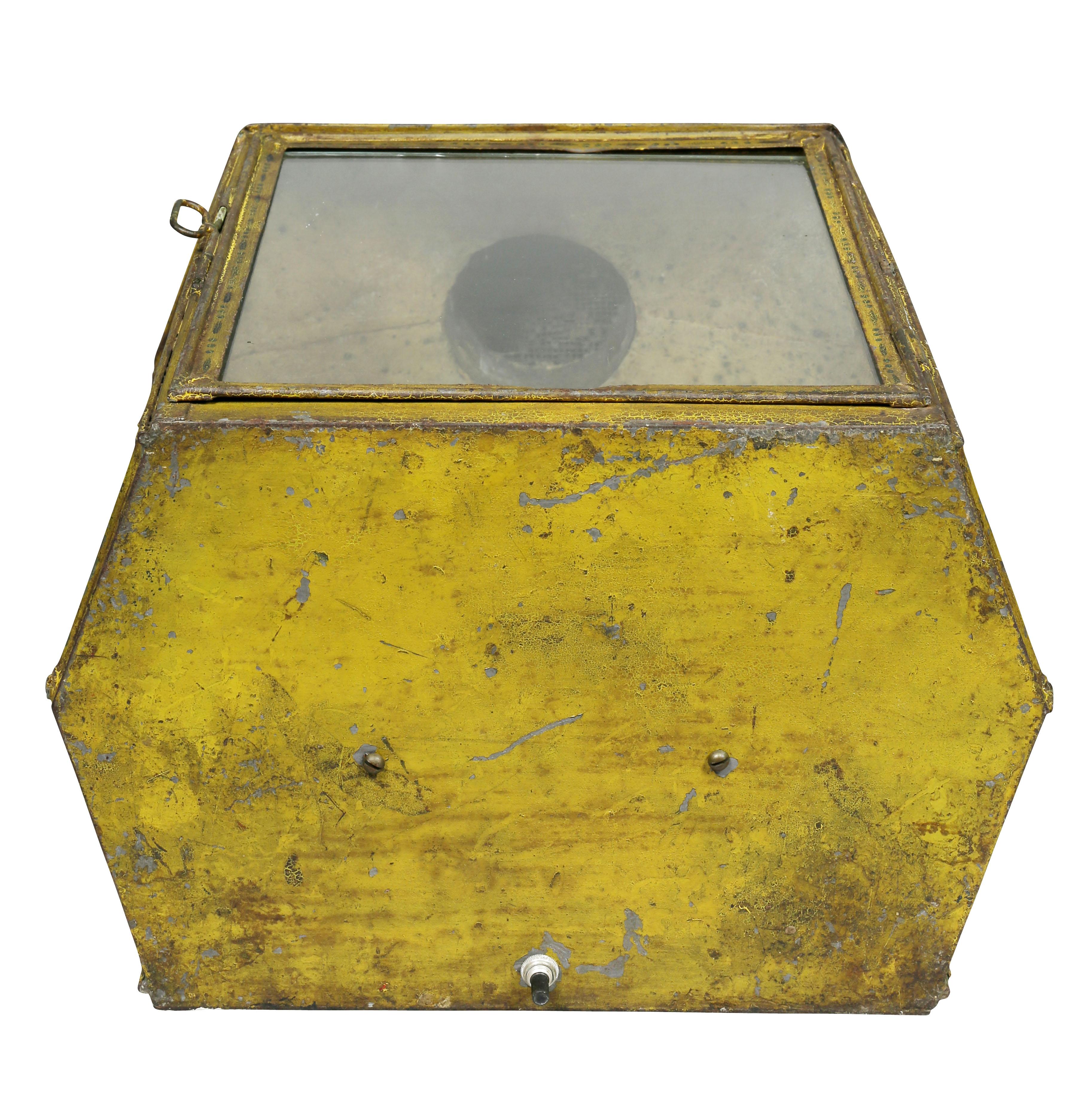 French Charles X Yellow Painted Tole Wall Lantern 5