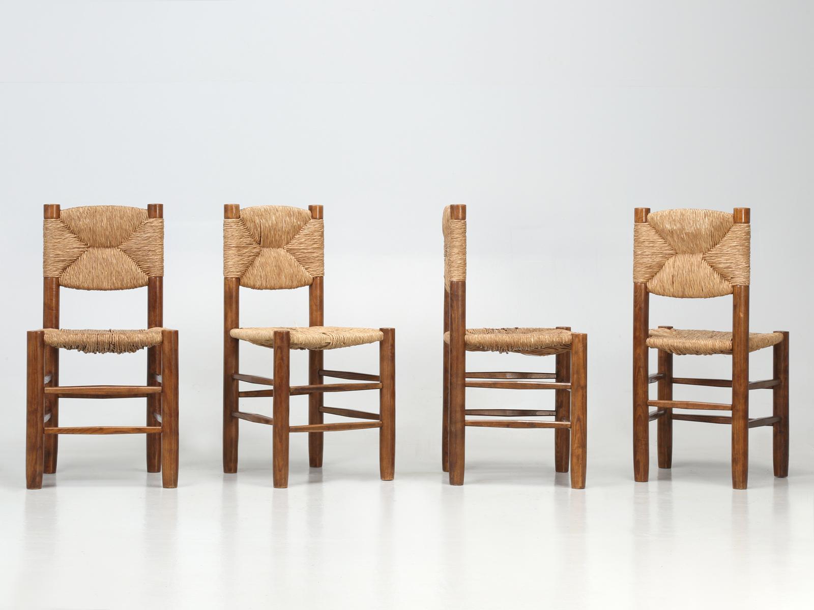 French Charlotte Perriand Bauche Chairs, Set of 4, Unrestored, circa 1950 12