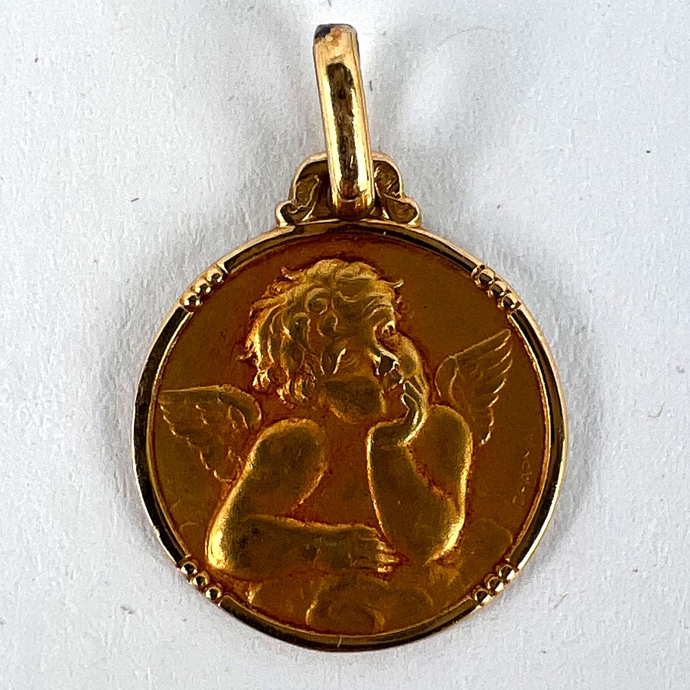 French Charma Raphael’s Cherub 18K Yellow Gold Charm Pendant For Sale 7