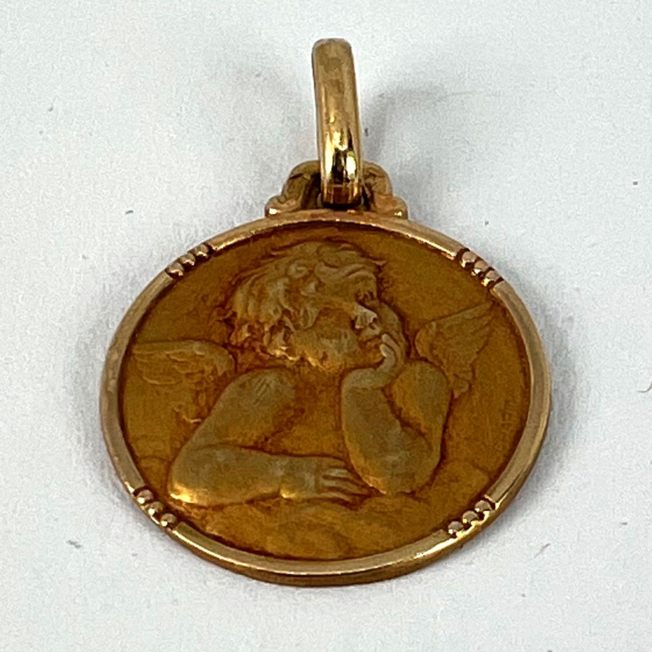 French Charma Raphael’s Cherub 18K Yellow Gold Charm Pendant For Sale 8