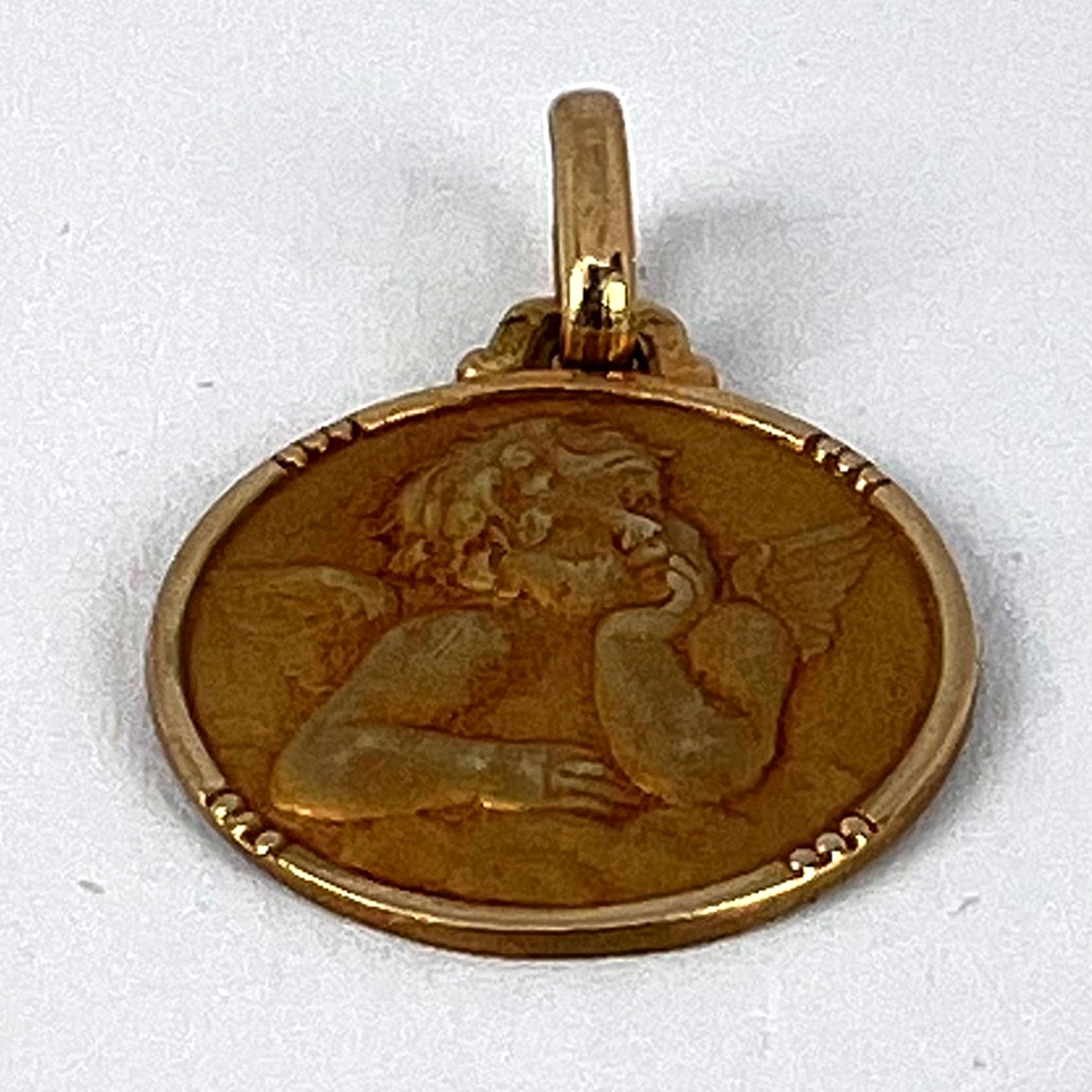 French Charma Raphael’s Cherub 18K Yellow Gold Charm Pendant For Sale 9