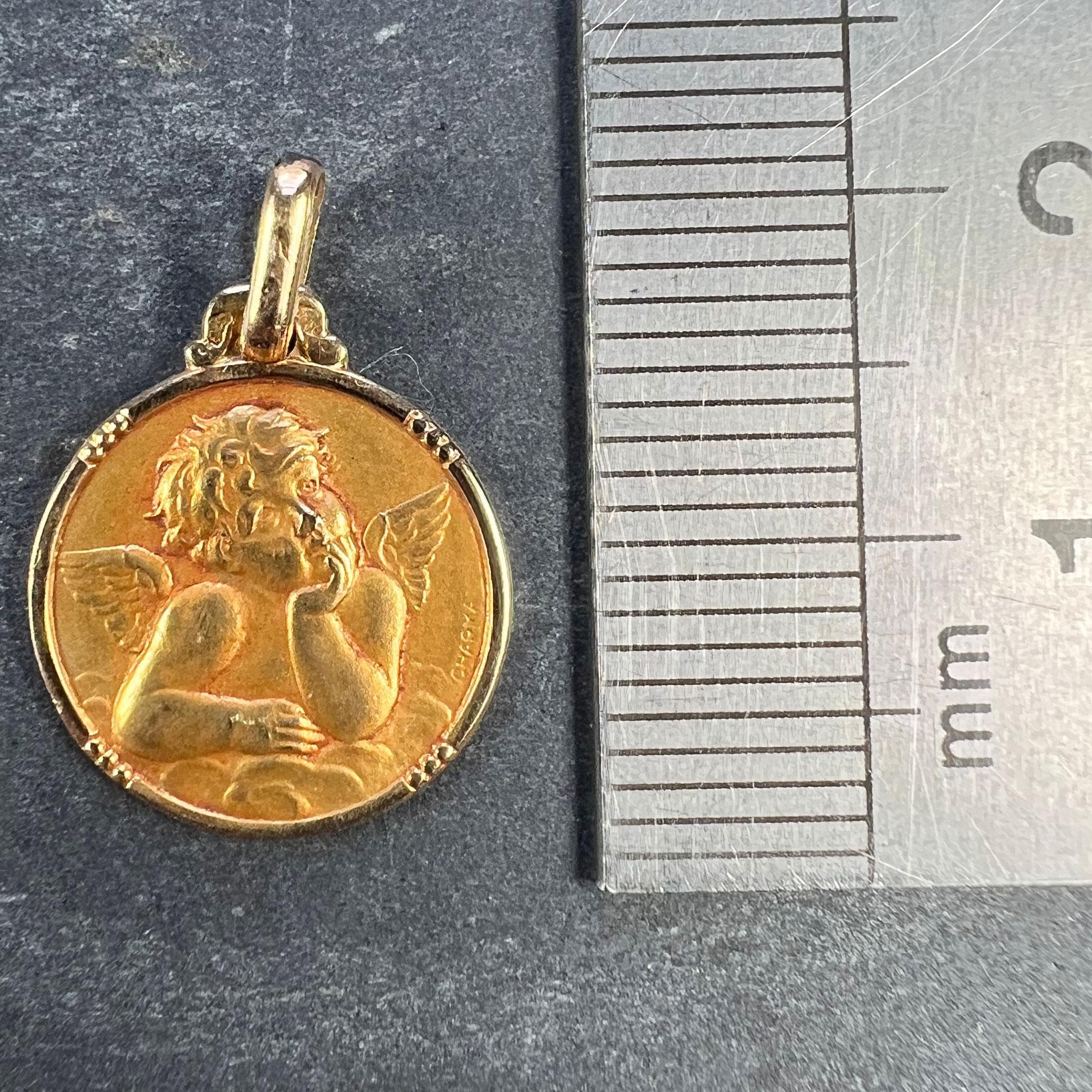 French Charma Raphael’s Cherub 18K Yellow Gold Charm Pendant For Sale 5