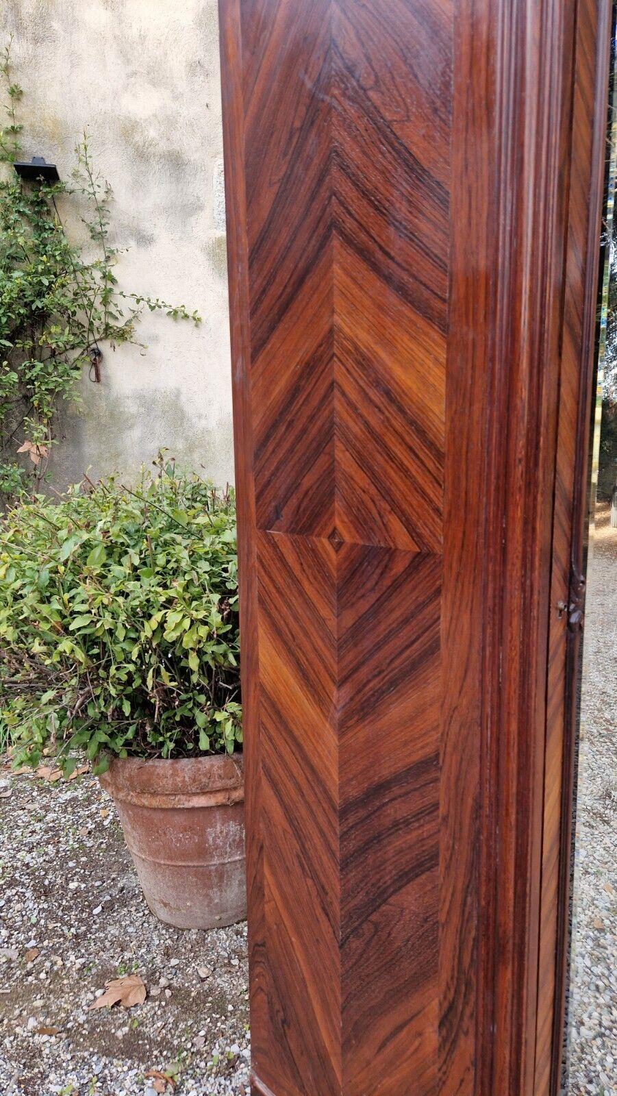 19th Century Antique French Rococo Armoire Carved Wood Triple Door 1