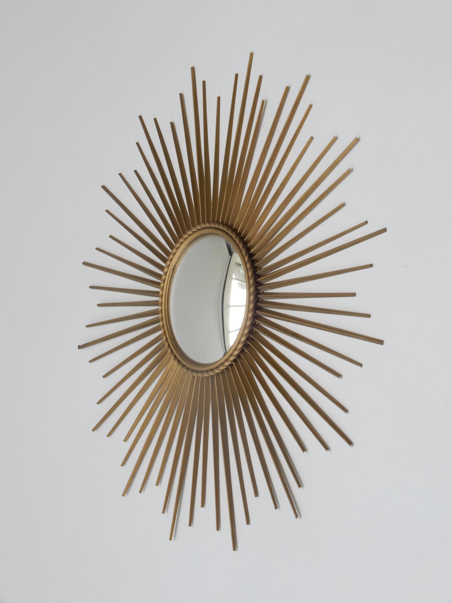 French Chaty Vallauris sunburst mirror, 1960s.