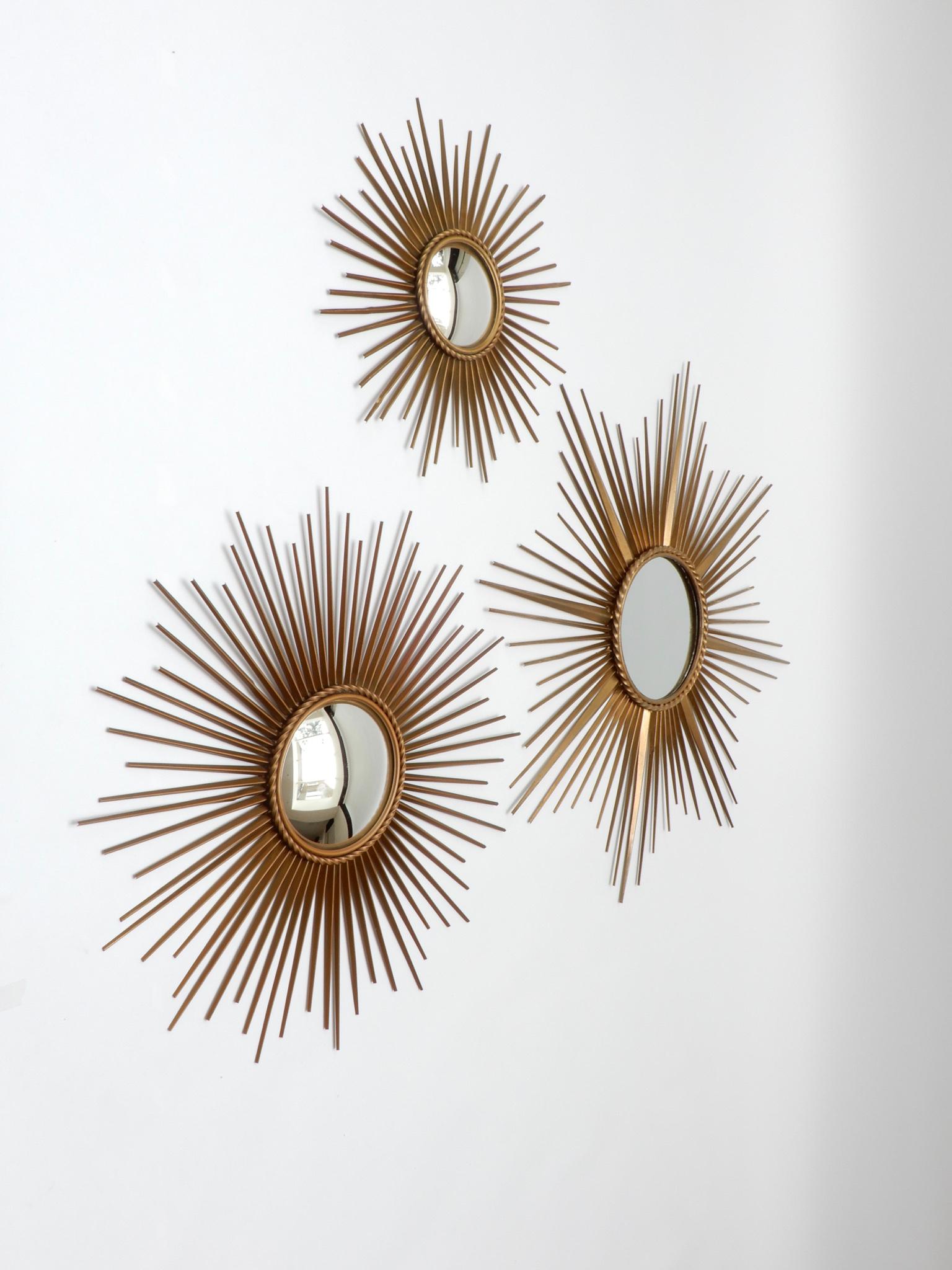 Metal French Chaty Vallauris Sunburst Mirror, 1960s