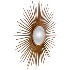 French Chaty Vallauris Sunburst Mirror, 1960s