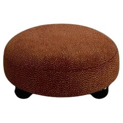 French Chenille Ottoman Floor Cushion - Paprika