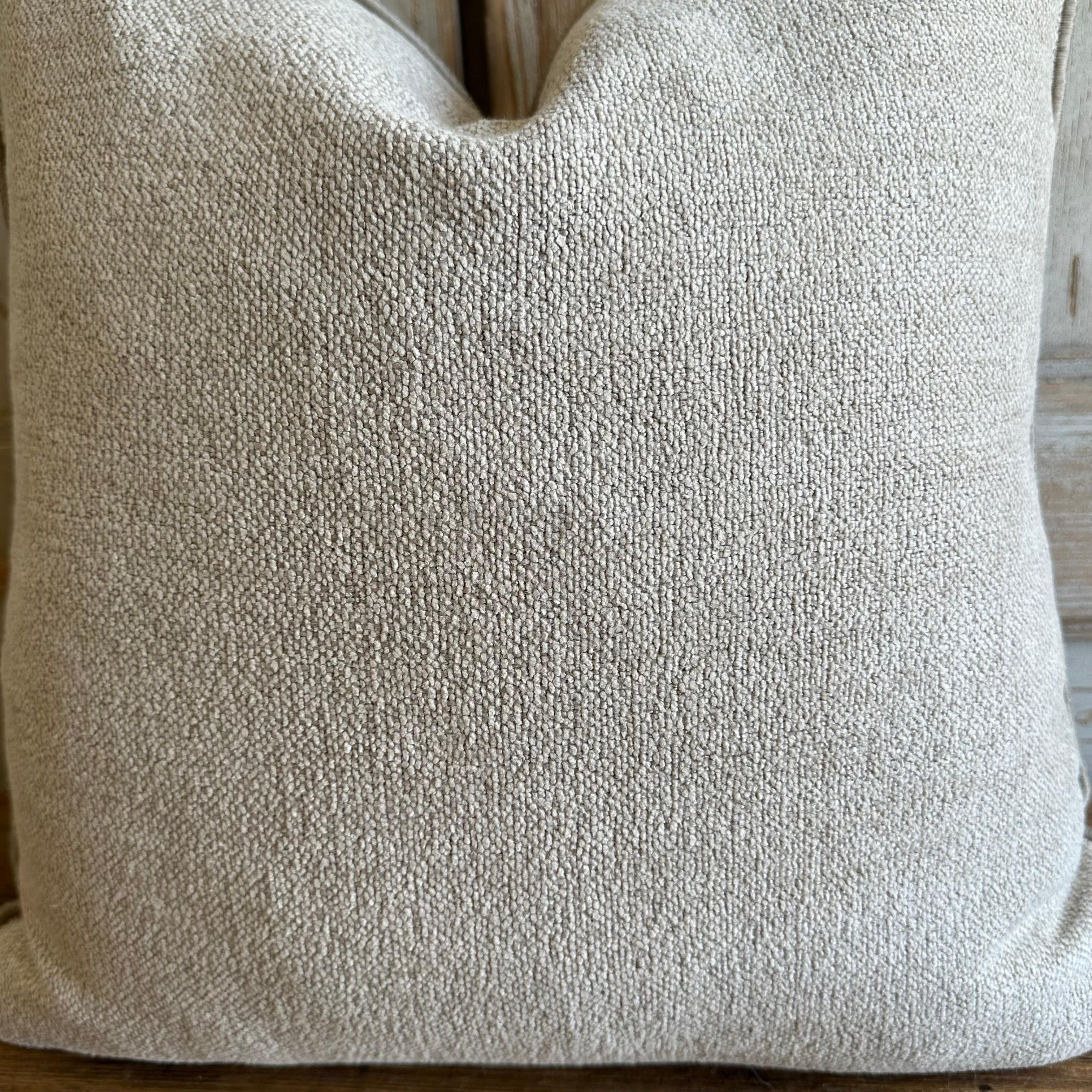 Contemporary French Chenille Pillow with Down Feather Insert For Sale