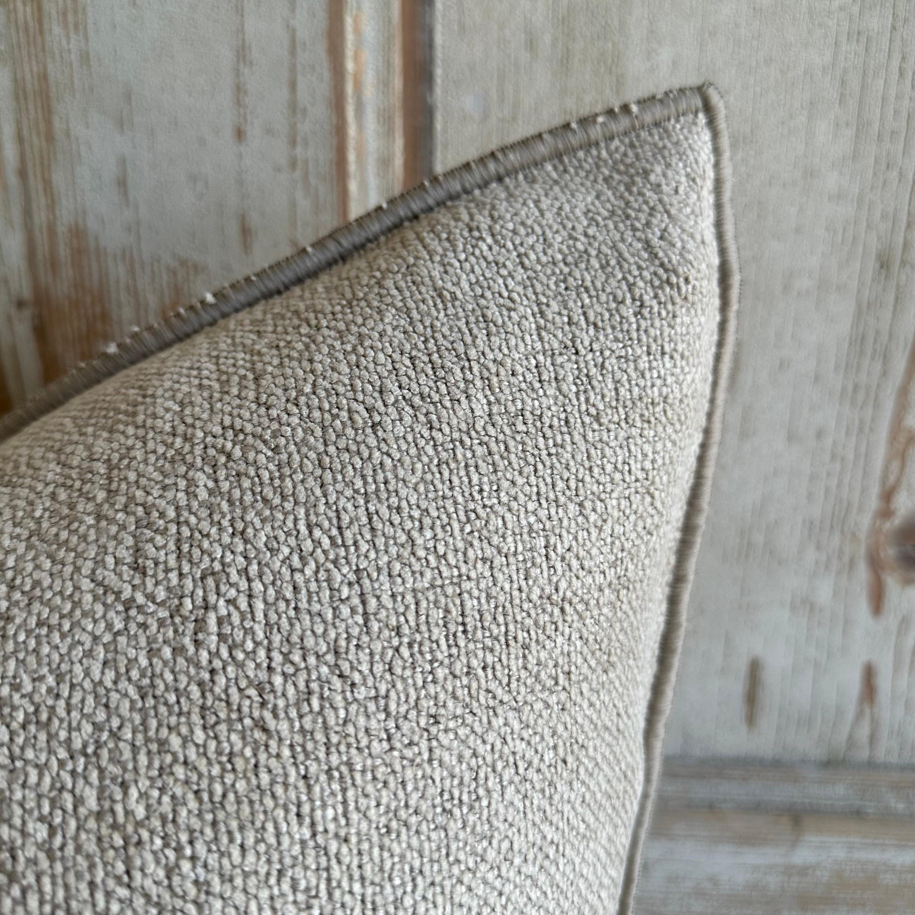 Cotton French Chenille Pillow with Down Feather Insert For Sale