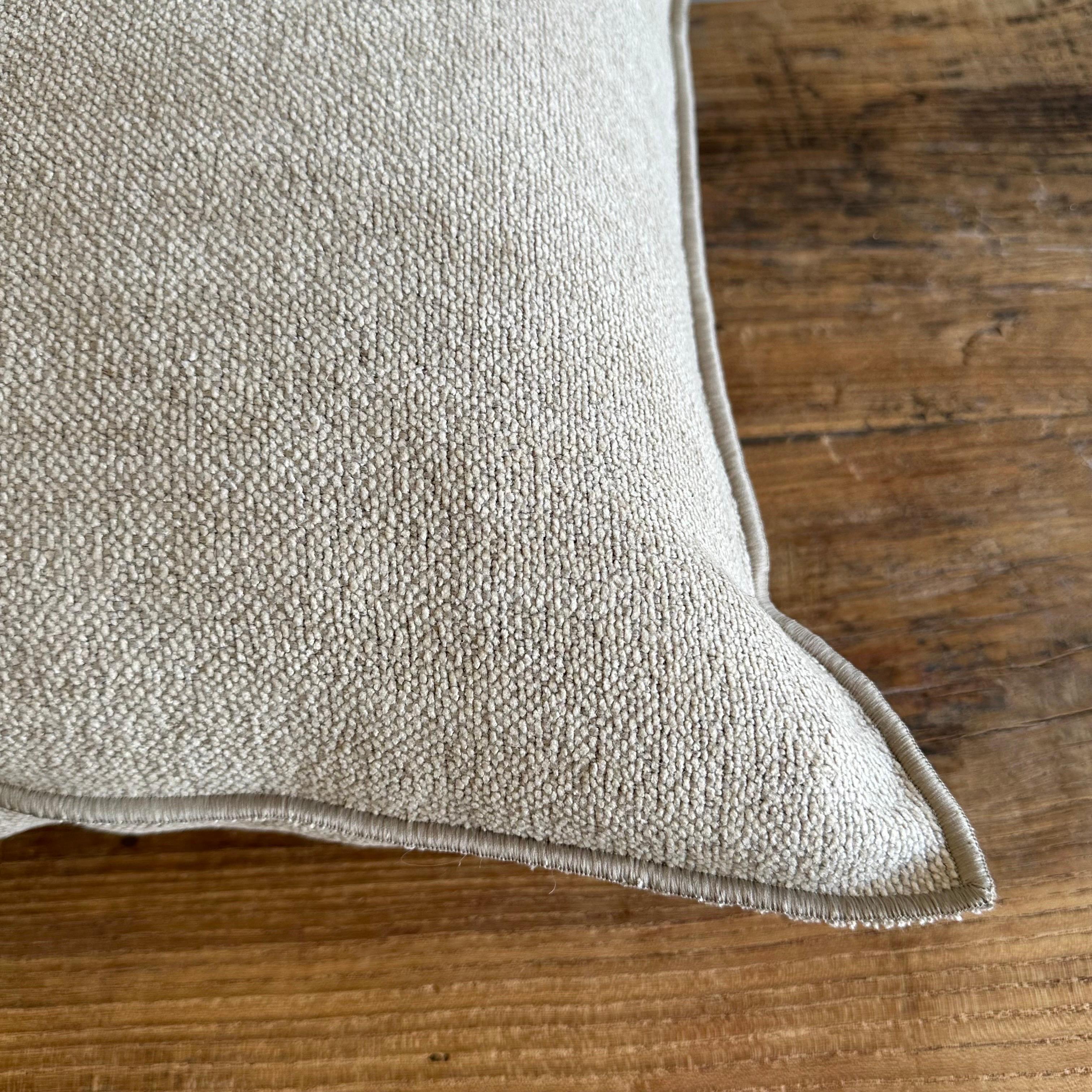 French Chenille Pillow with Down Feather Insert For Sale 2