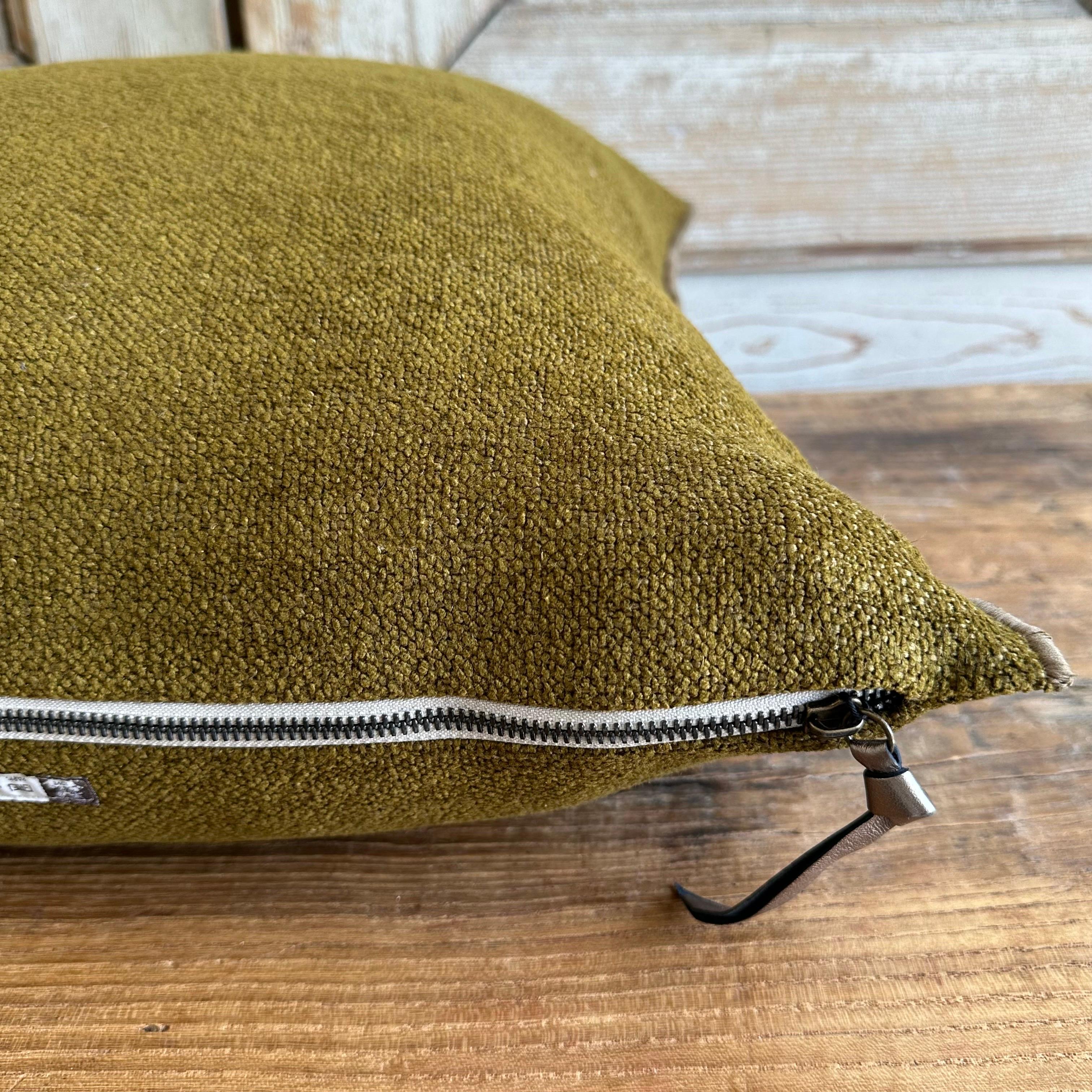Contemporary French Chenille Pillow with Insert  For Sale