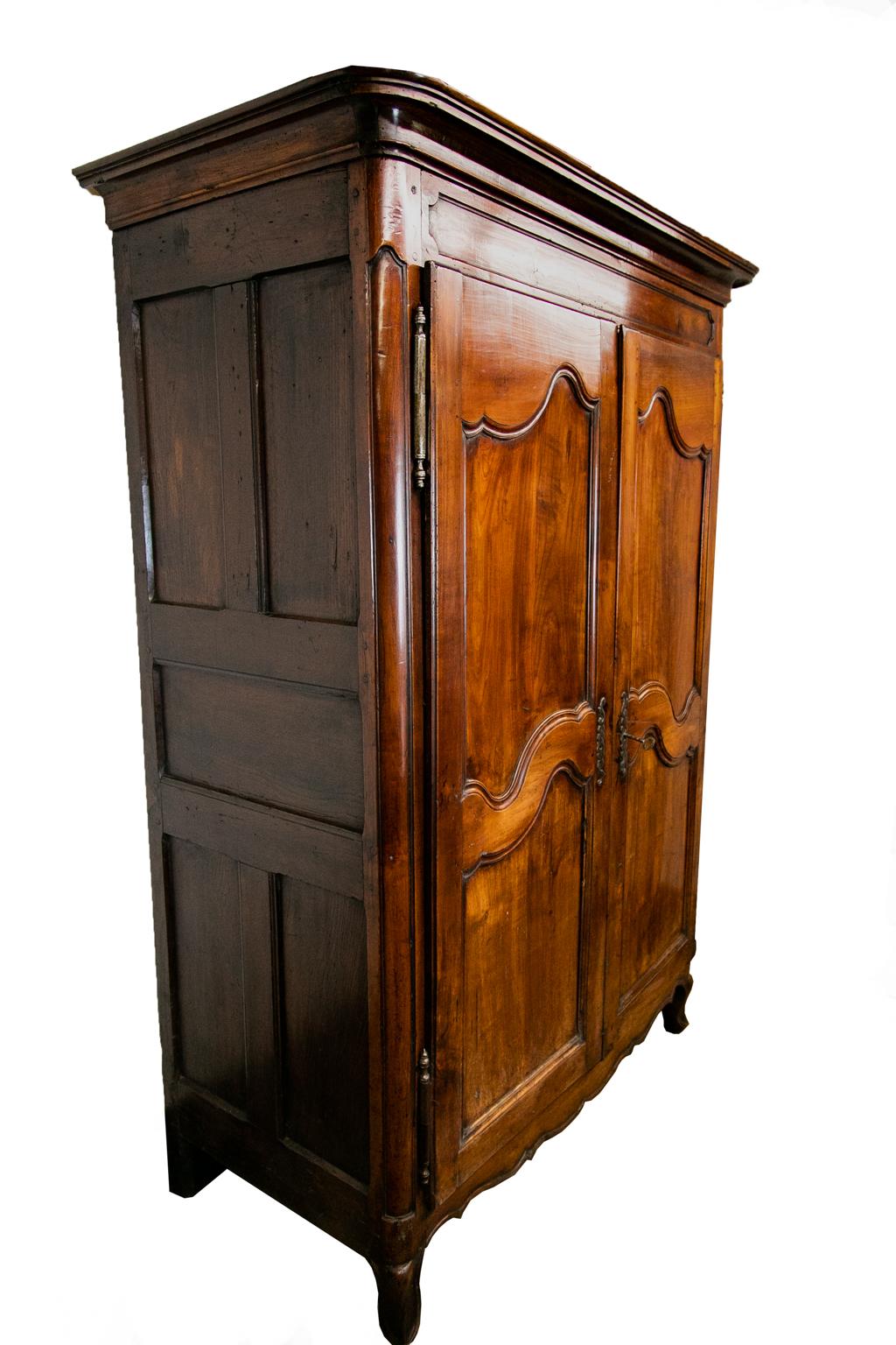 Steel French Cherry Armoire For Sale