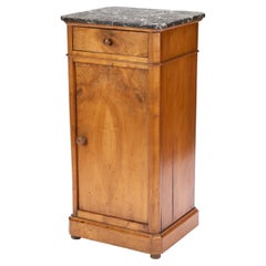 Antique French cherry chevet with a Saint Anne marble top, 1830-45