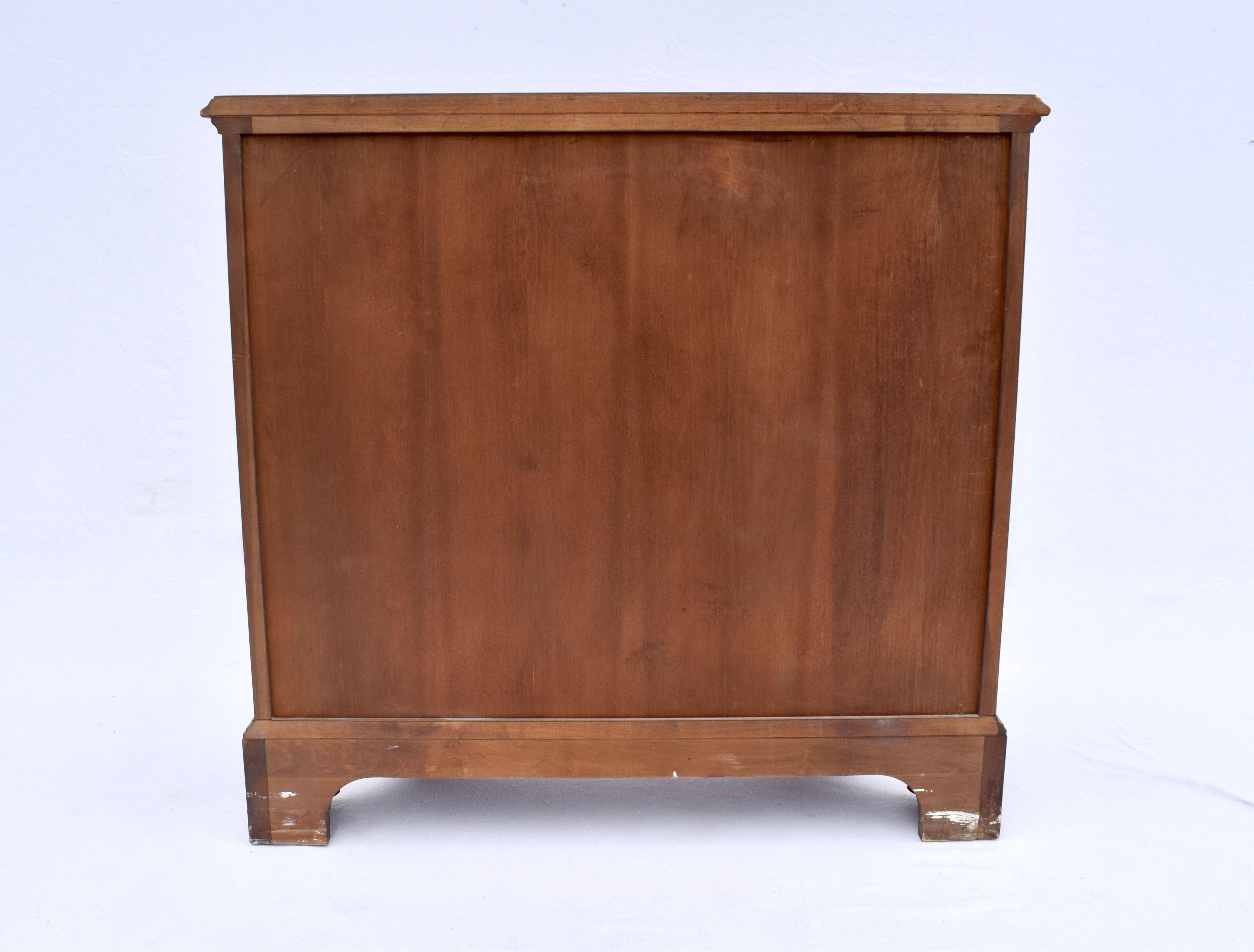 Brass French Cherry Console Commode Cabinet by Baker Furniture For Sale