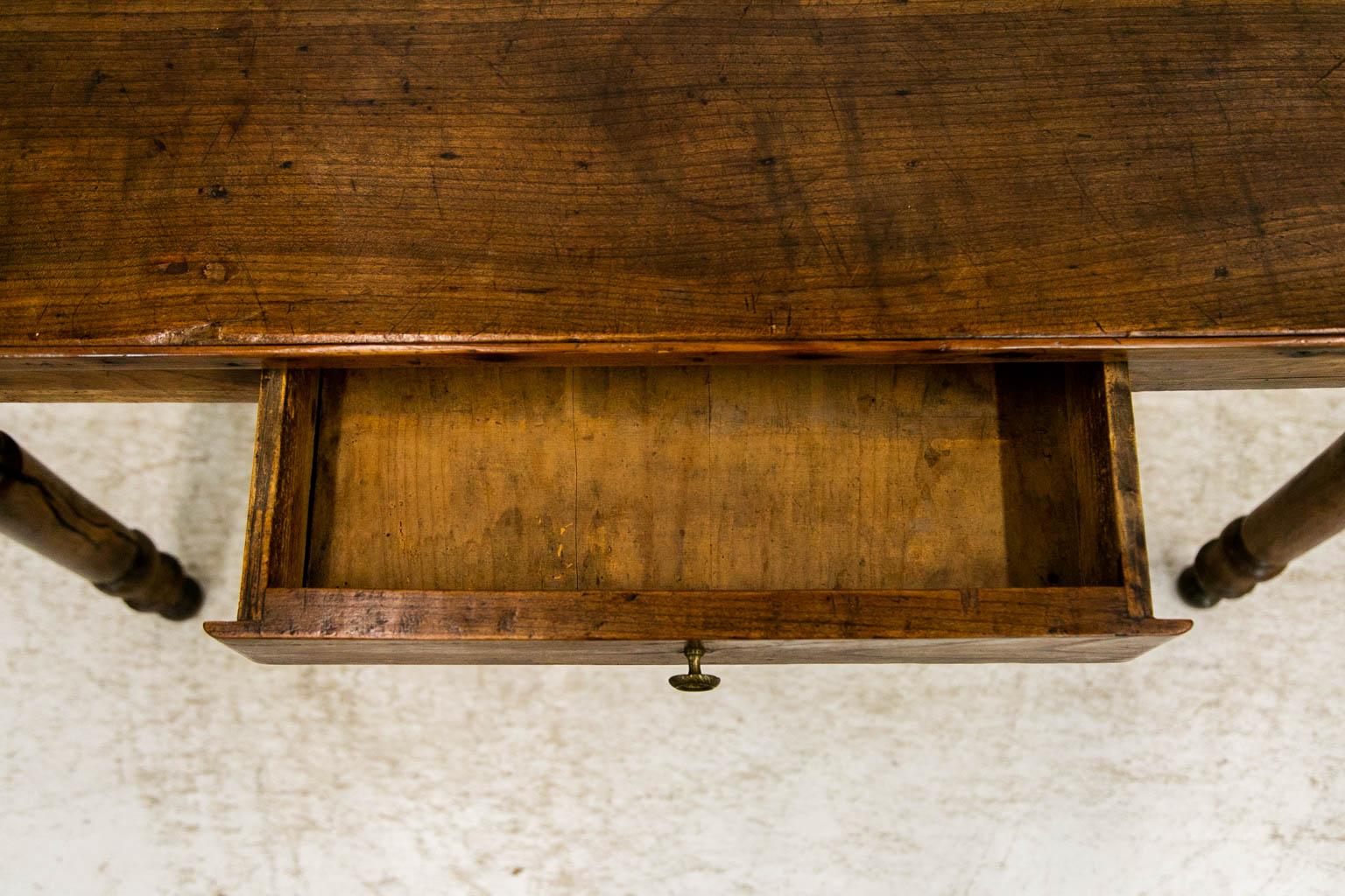 Brass French Cherry Console Table