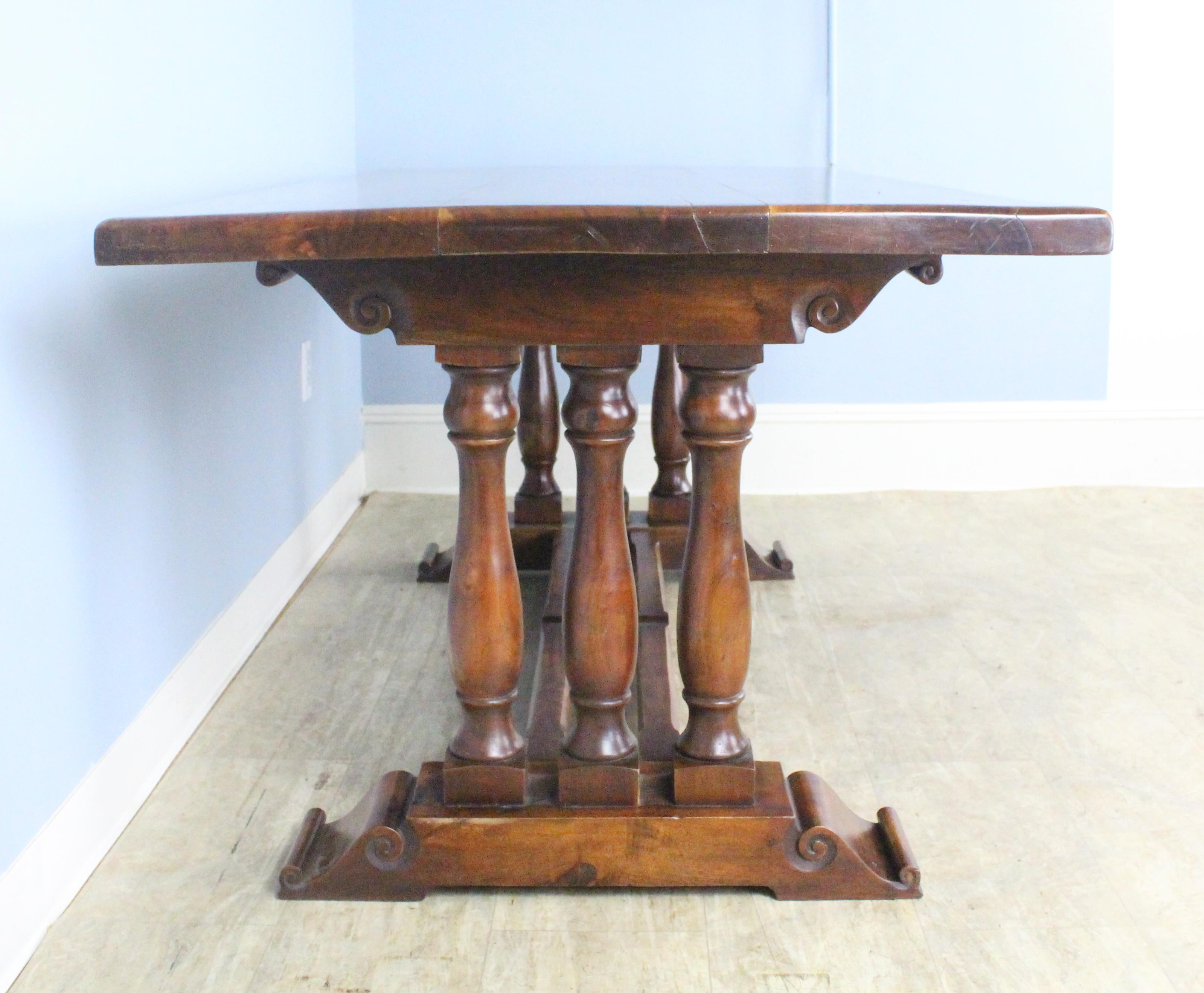 French Cherry Dining Table, Highly Decorative Base For Sale 6