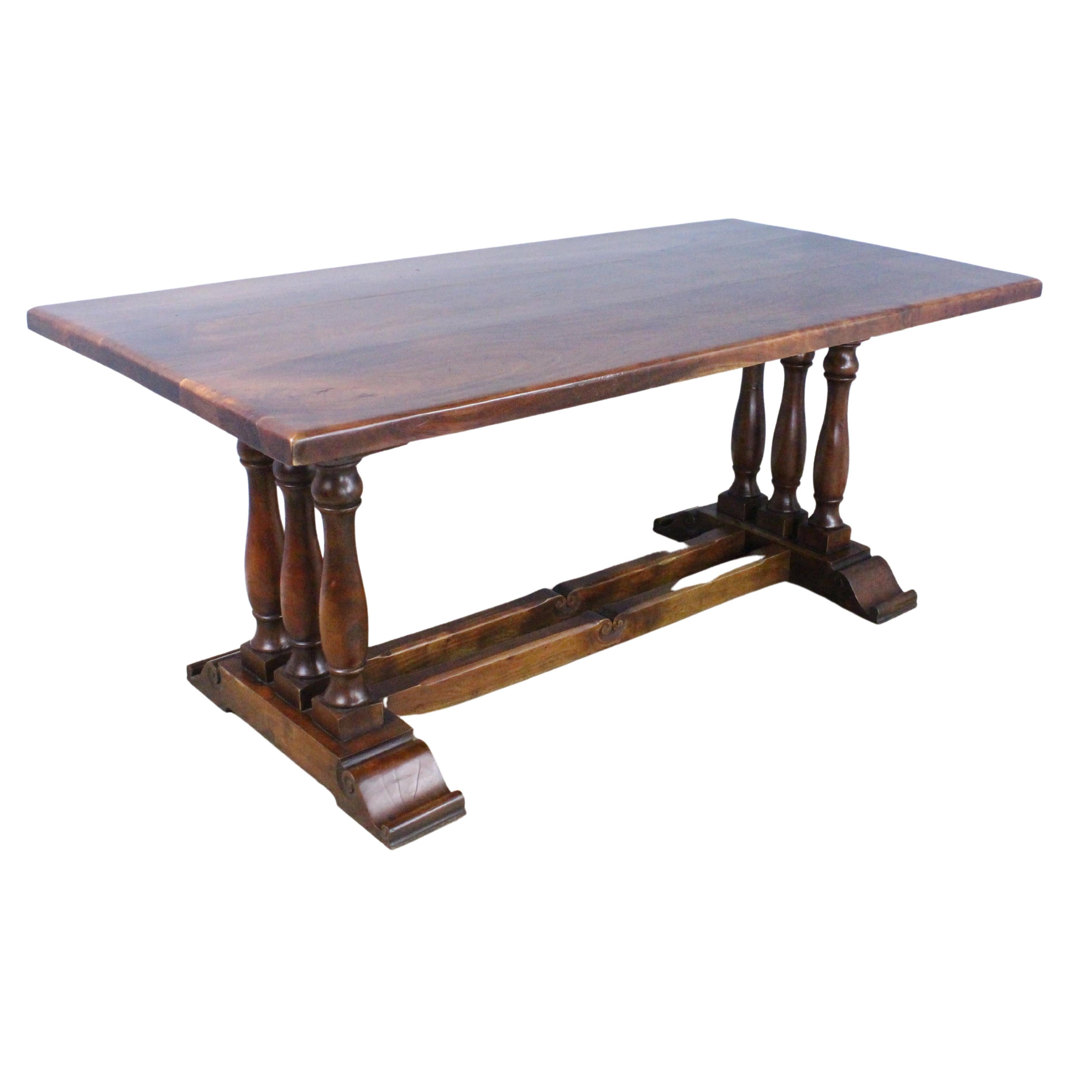 French Cherry Dining Table, Highly Decorative Base For Sale