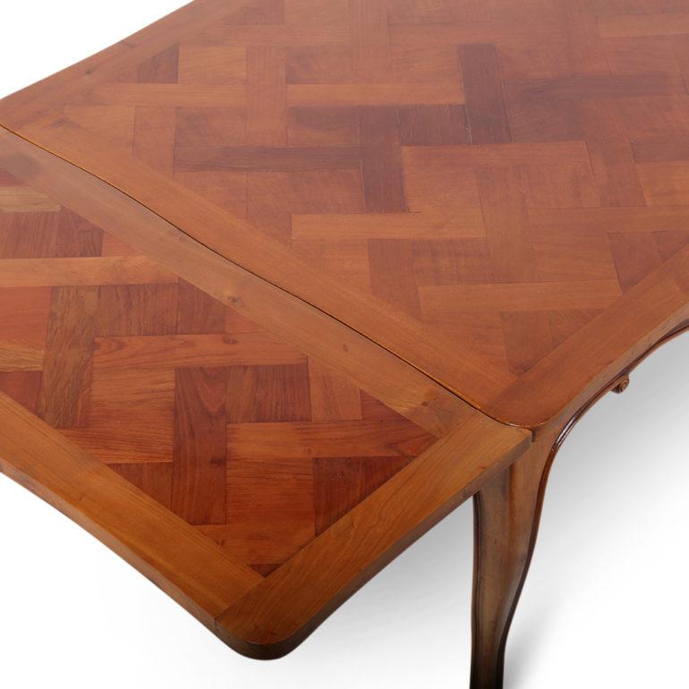 Parquetry French Cherry Draw-Leaf Table