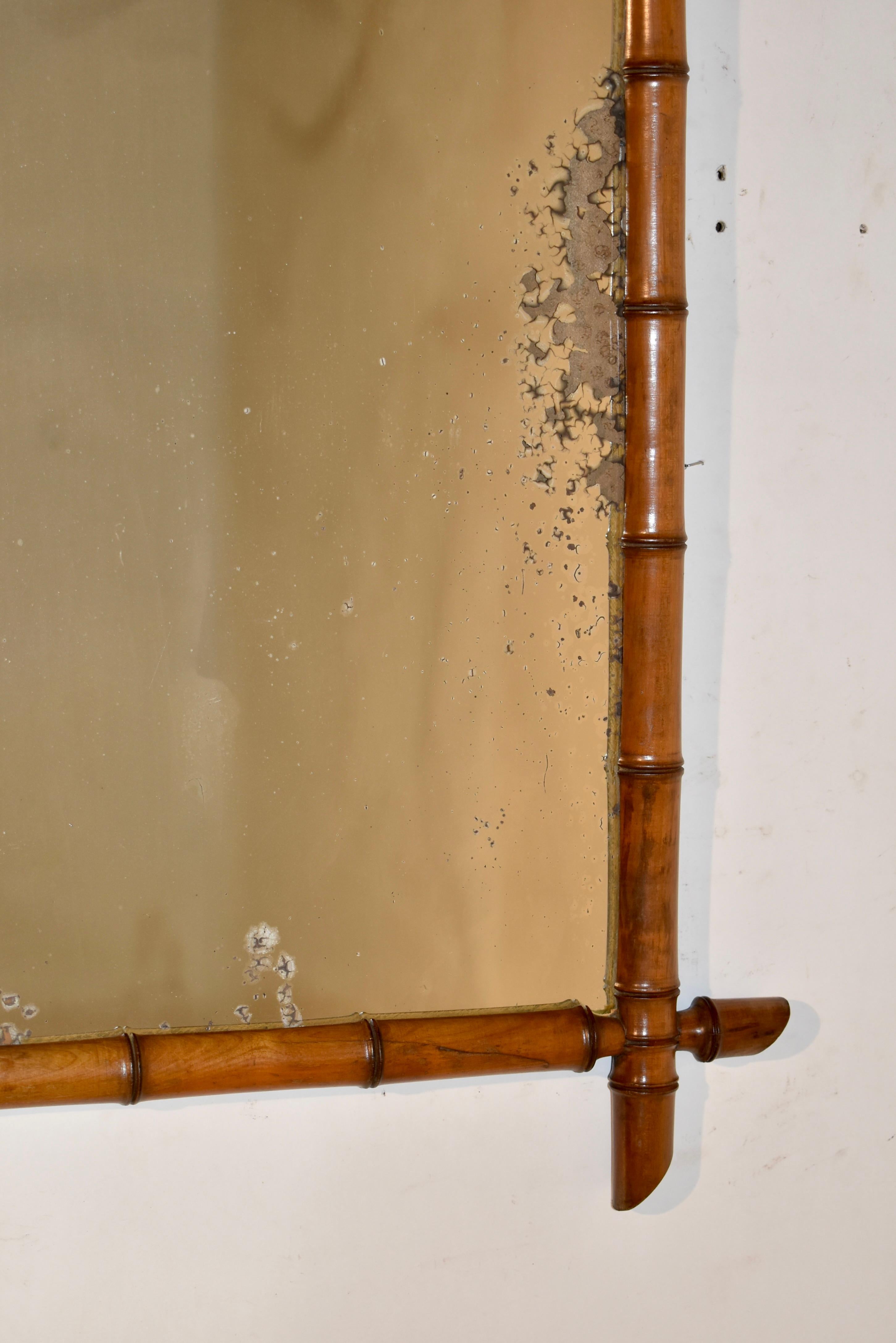 Specchio in ciliegio francese in finto bambù, CIRCA 1900 in vendita 3