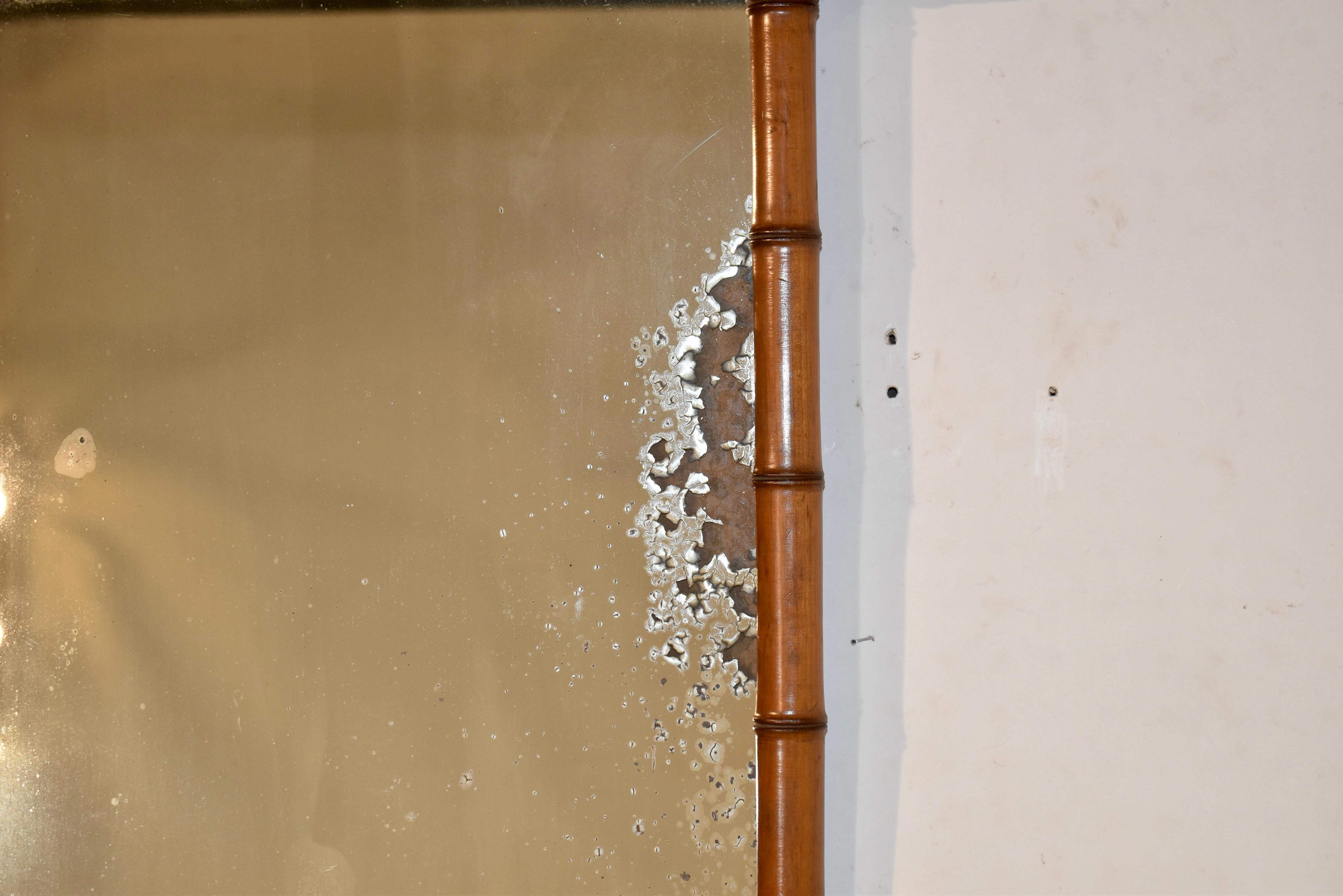 Art Nouveau Specchio in ciliegio francese in finto bambù, CIRCA 1900 in vendita