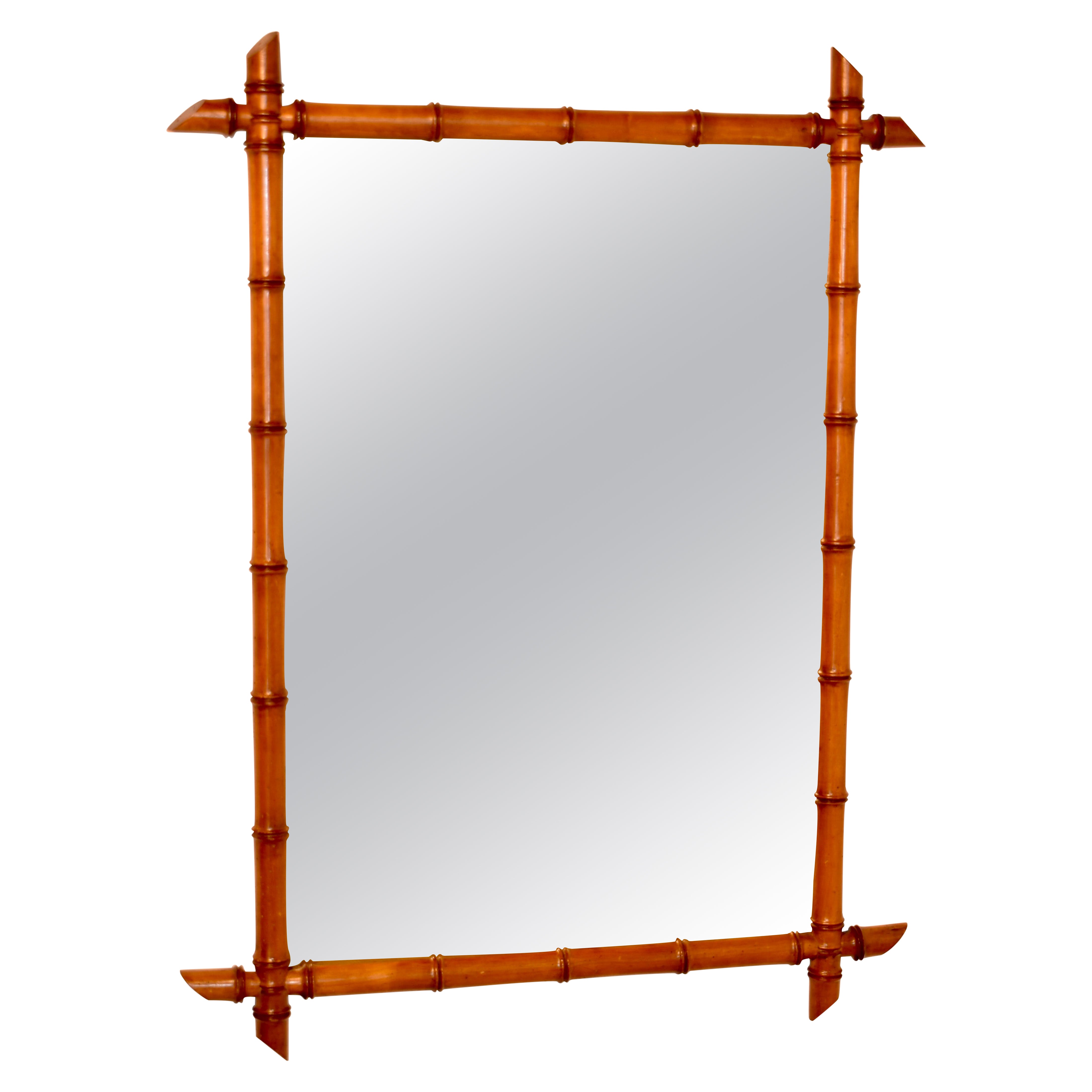 Miroir en faux bambou, cerisier français, vers 1920