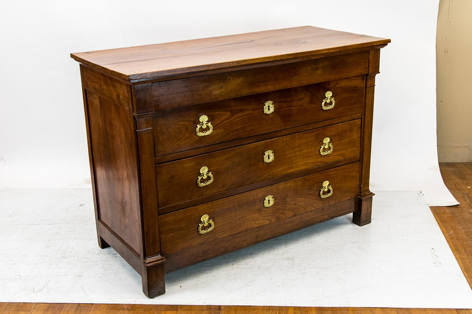 French Cherry Four-Drawer Chest For Sale 4