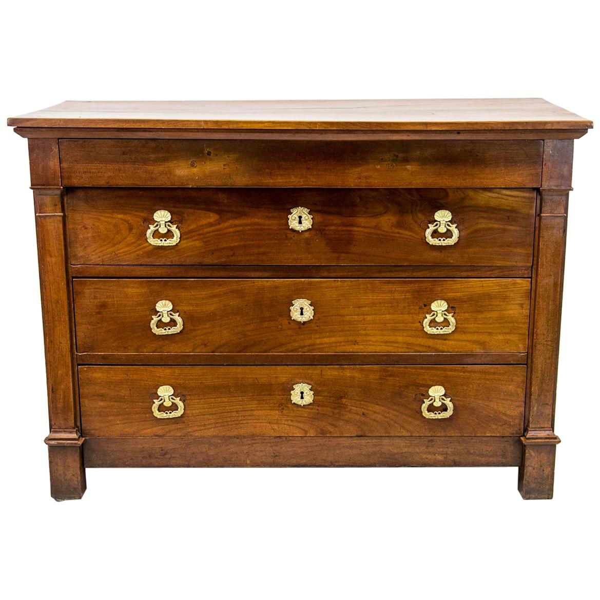 French Cherry Four-Drawer Chest For Sale