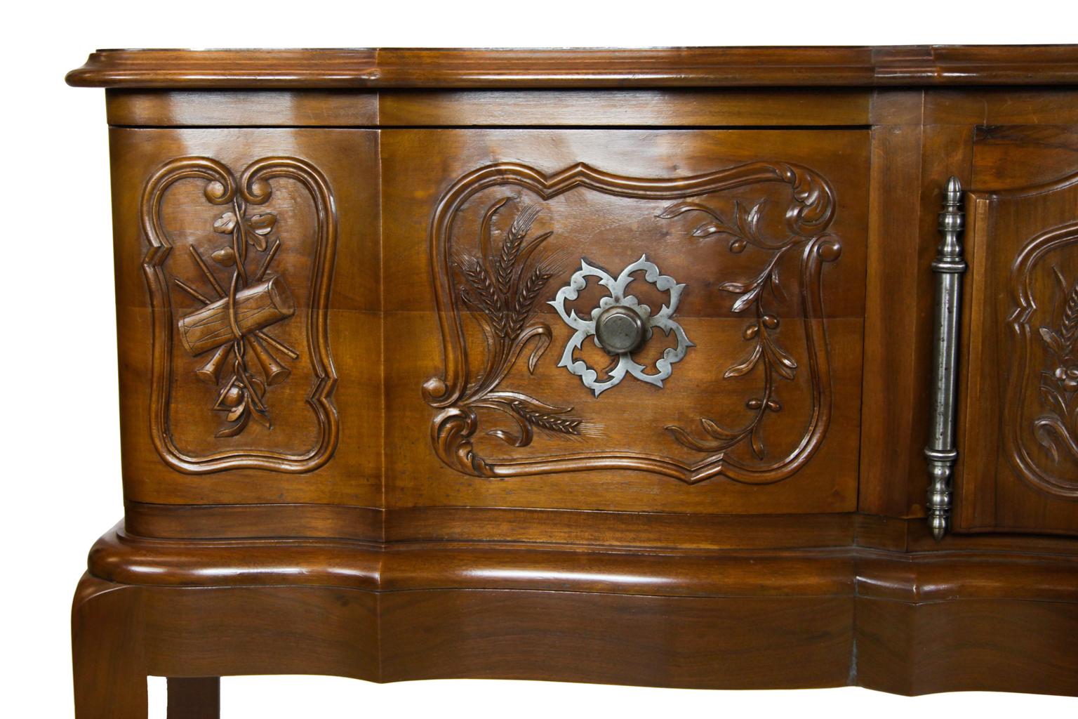 Carved French Cherry Hall Console Table