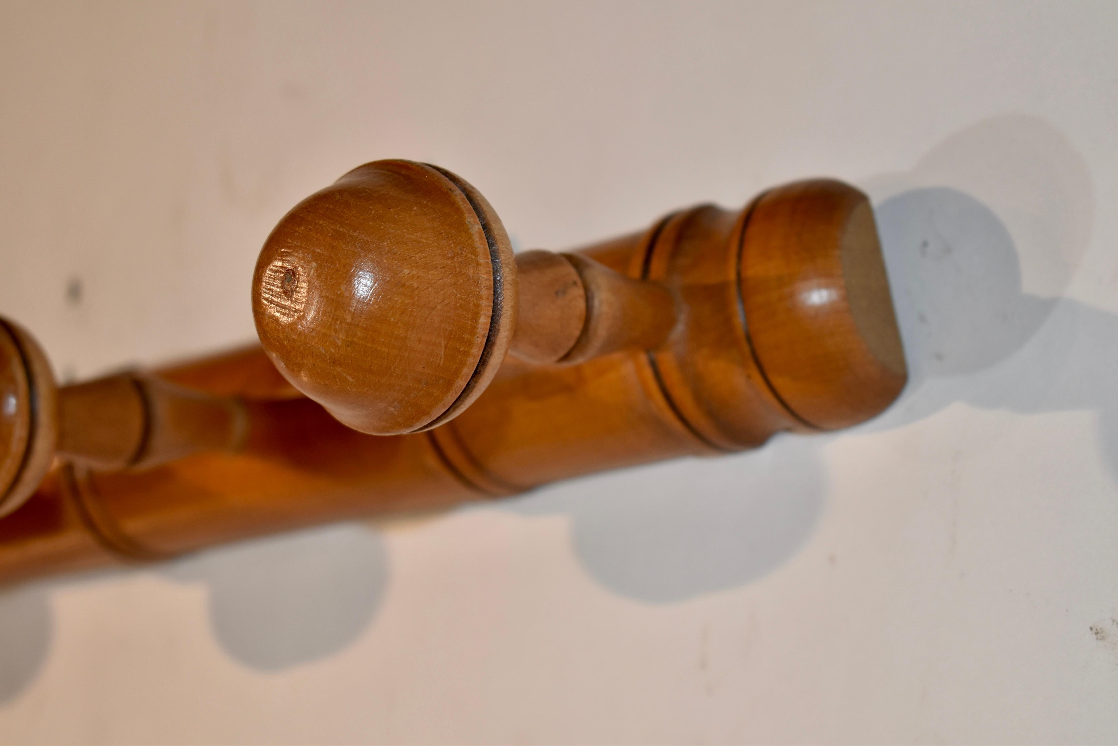 French Cherry Hat Rack, circa 1920 In Good Condition In High Point, NC