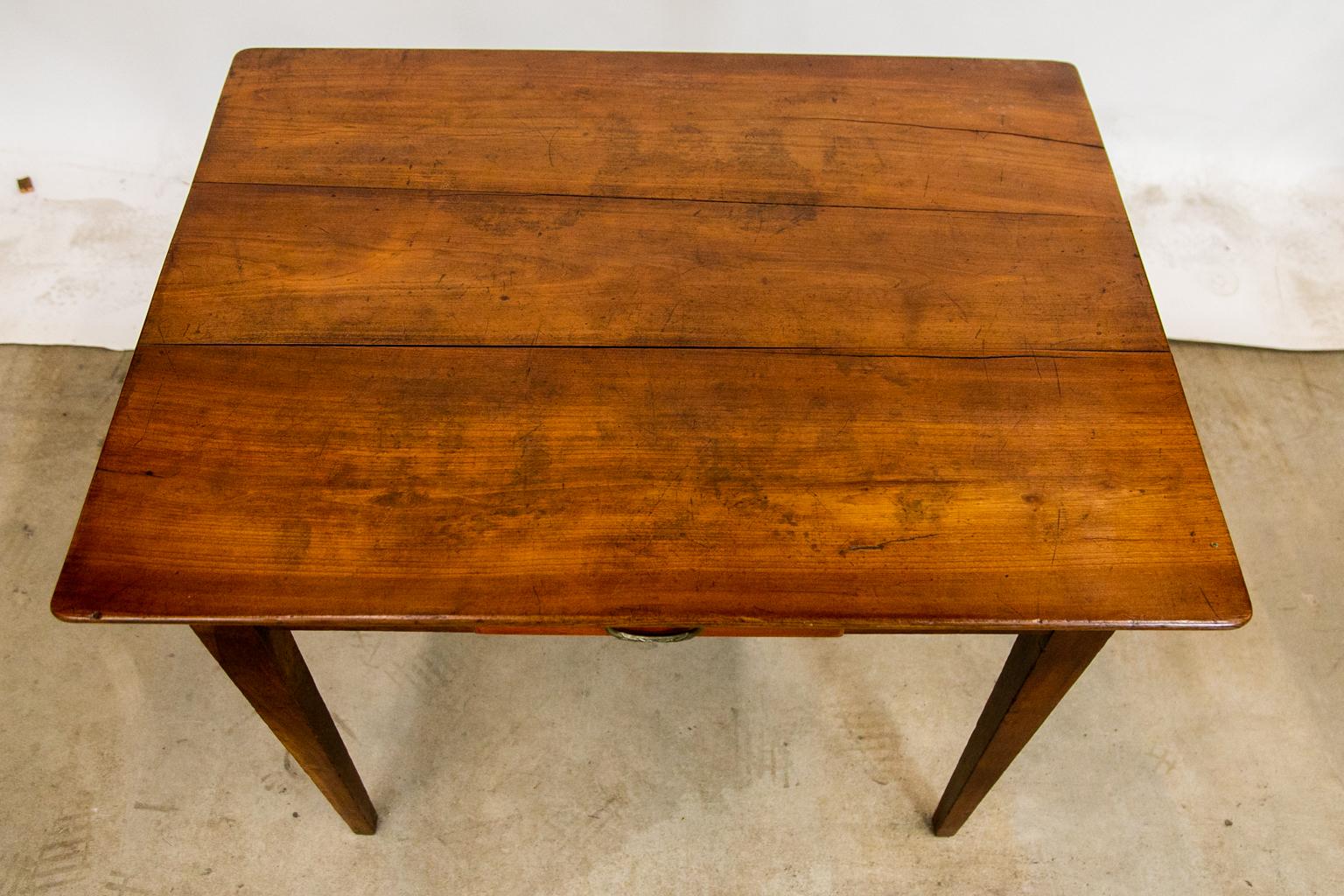 Mid-19th Century French Cherry One Drawer Side Table