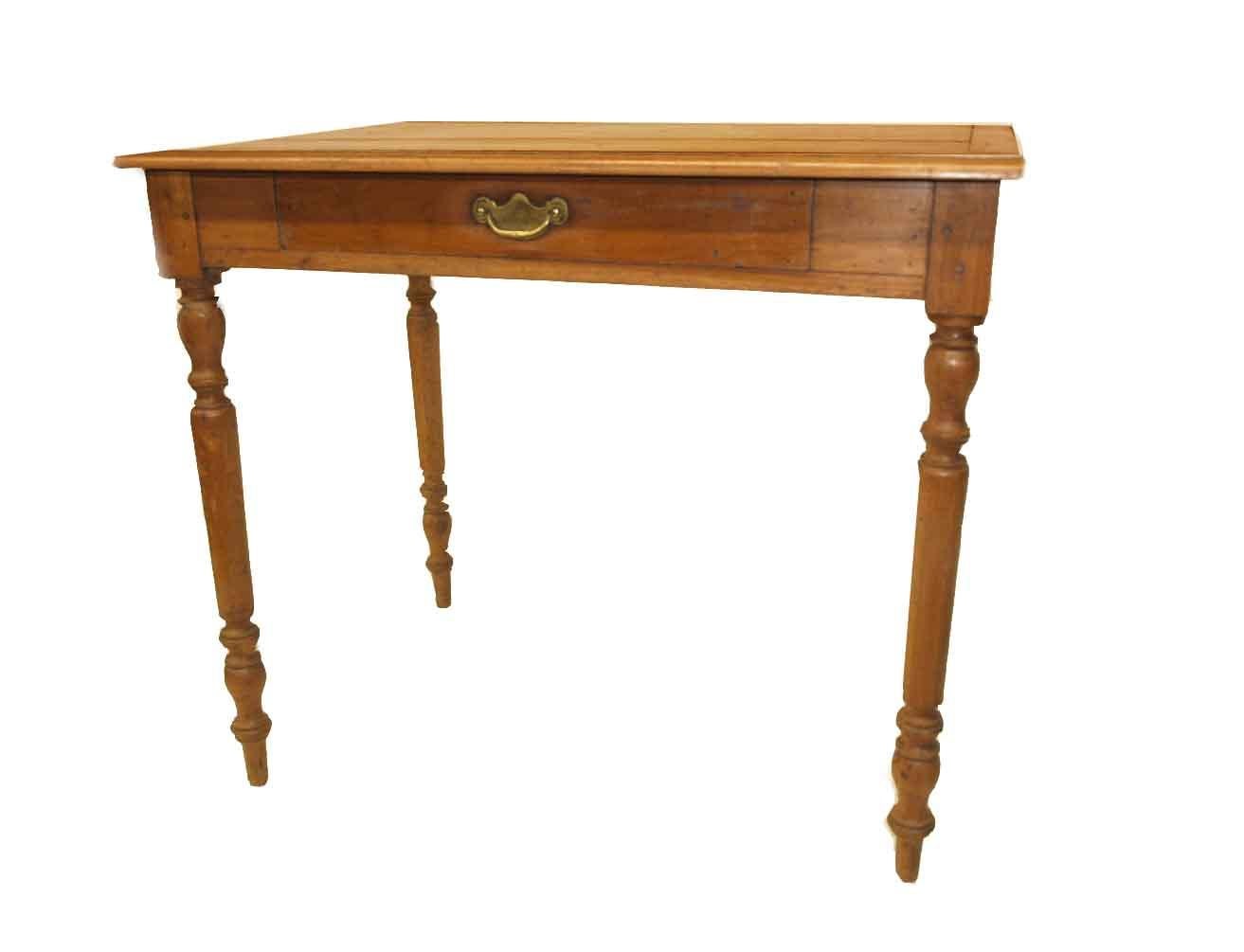 Mid-19th Century French Cherry One Drawer Side Table For Sale