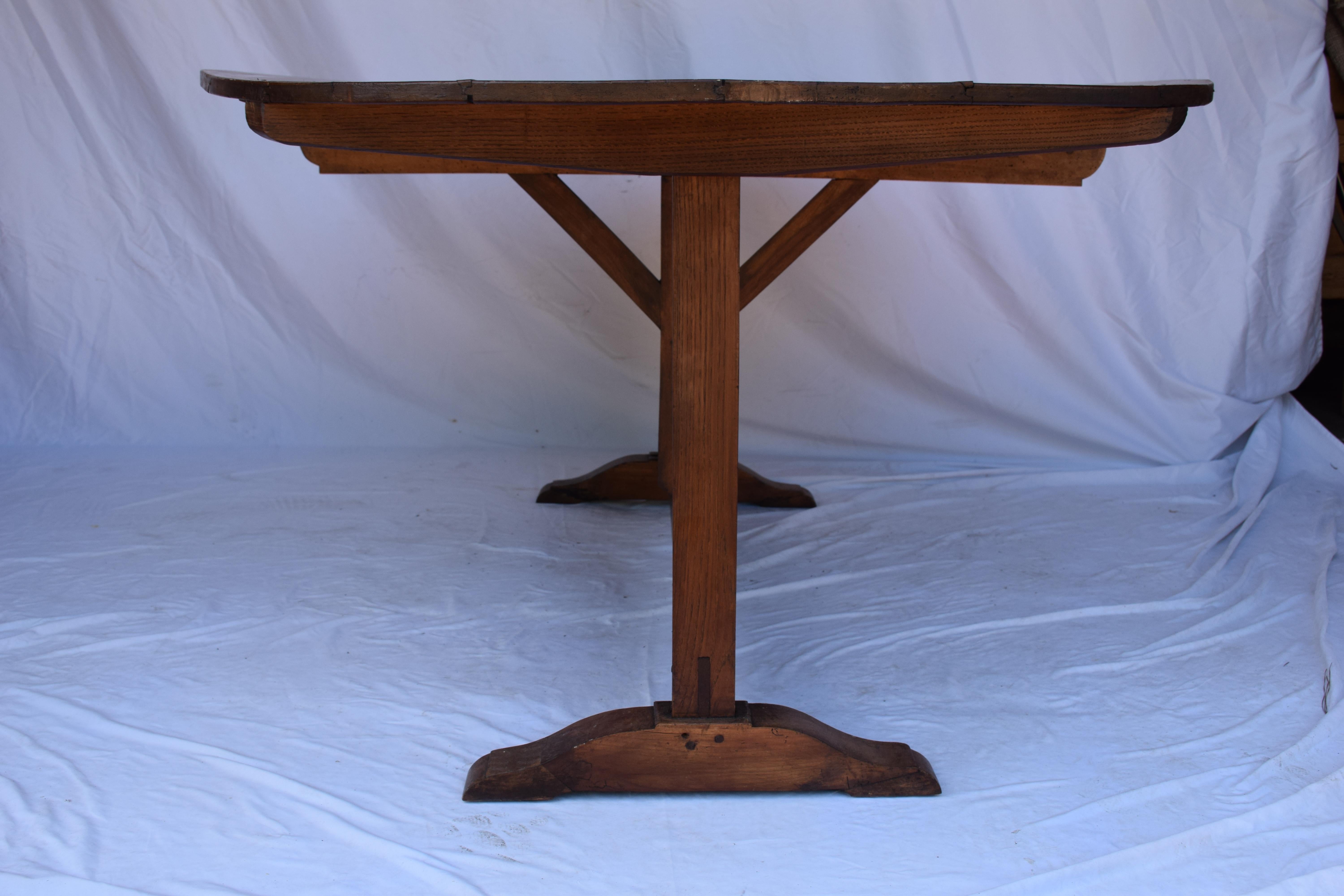 French Cherry Oval Wine Tasting Table For Sale 7
