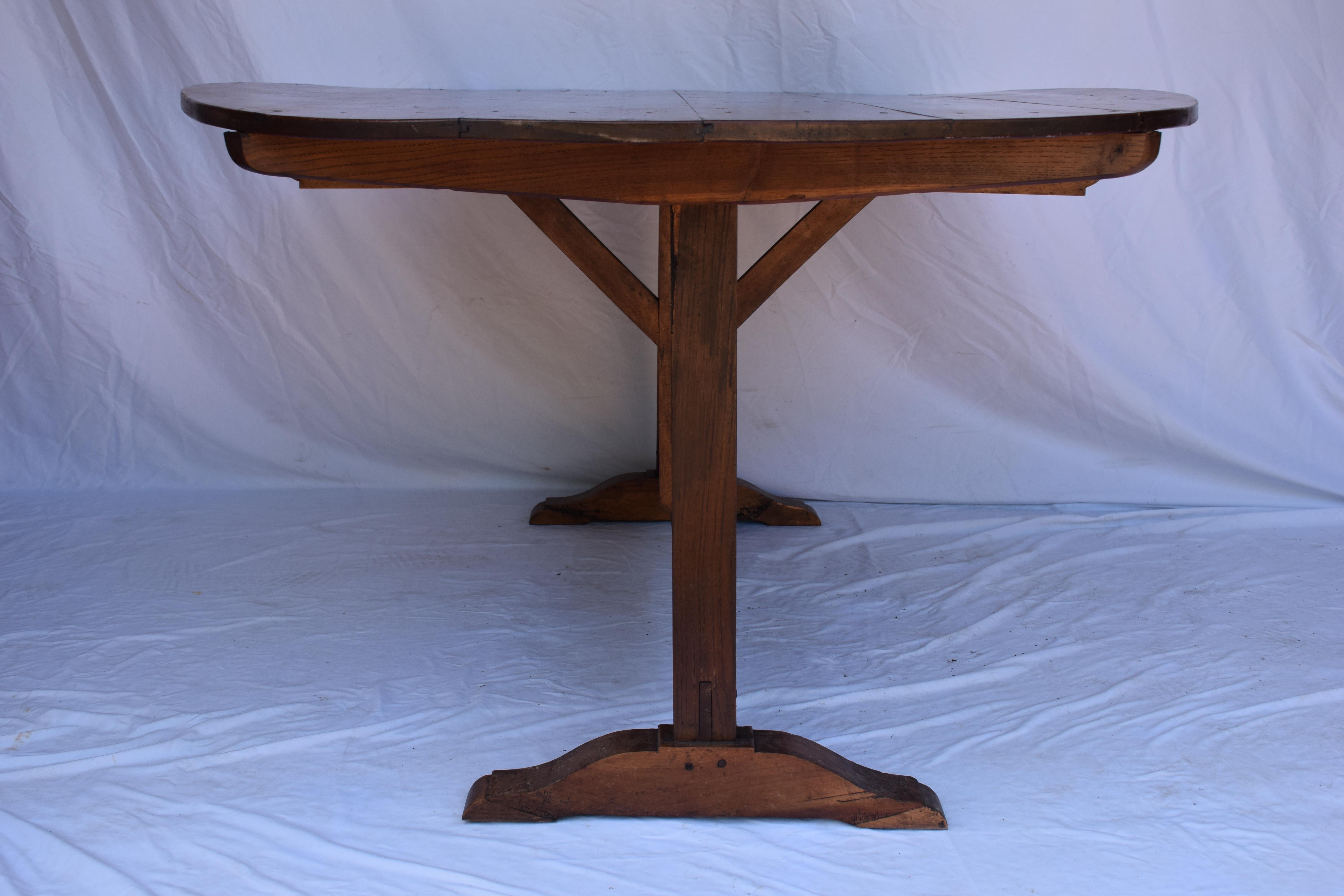 French Cherry Oval Wine Tasting Table For Sale 3