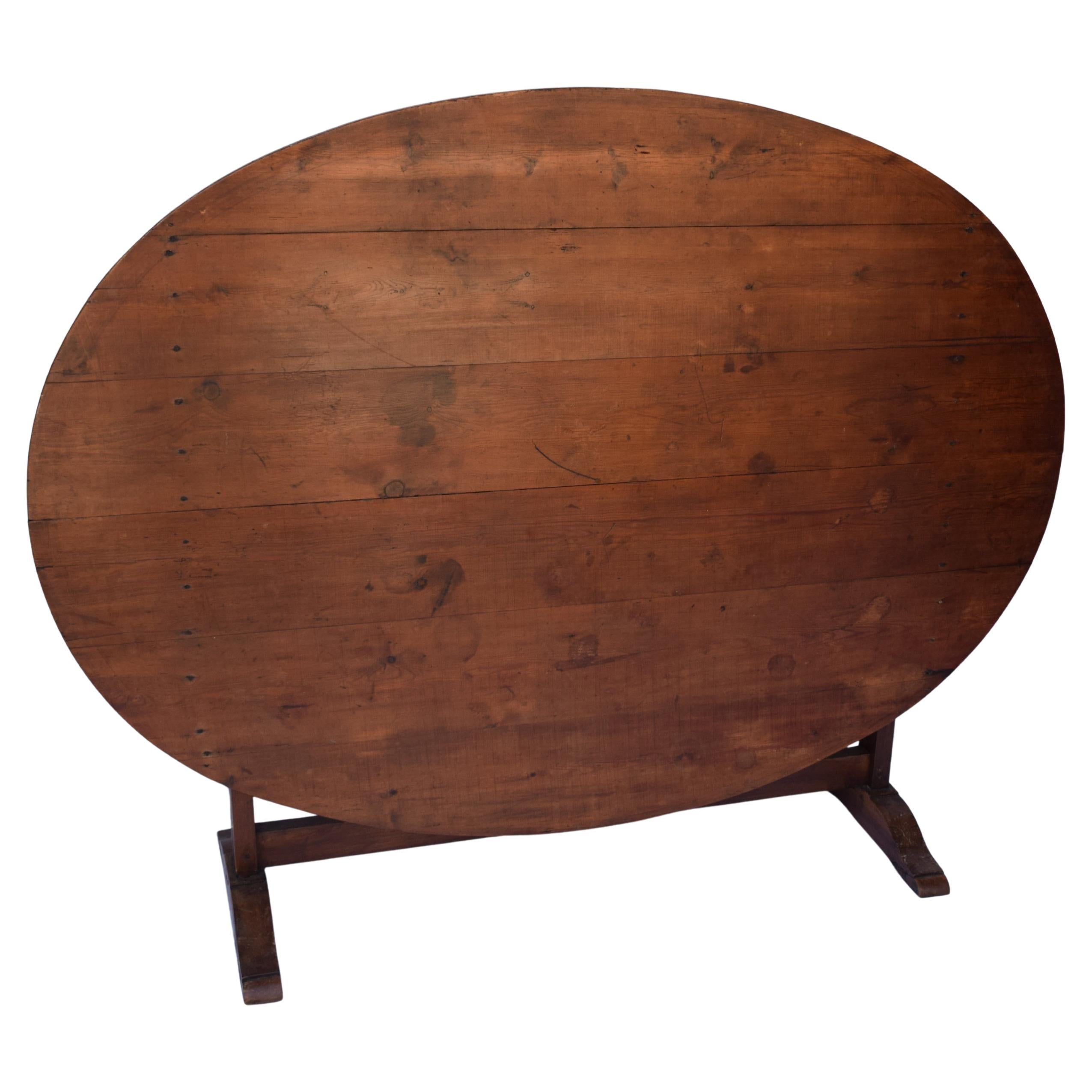 French Cherry Oval Wine Tasting Table