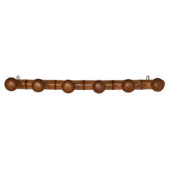 French Cherry Six Peg Hat Rack, C. 1920