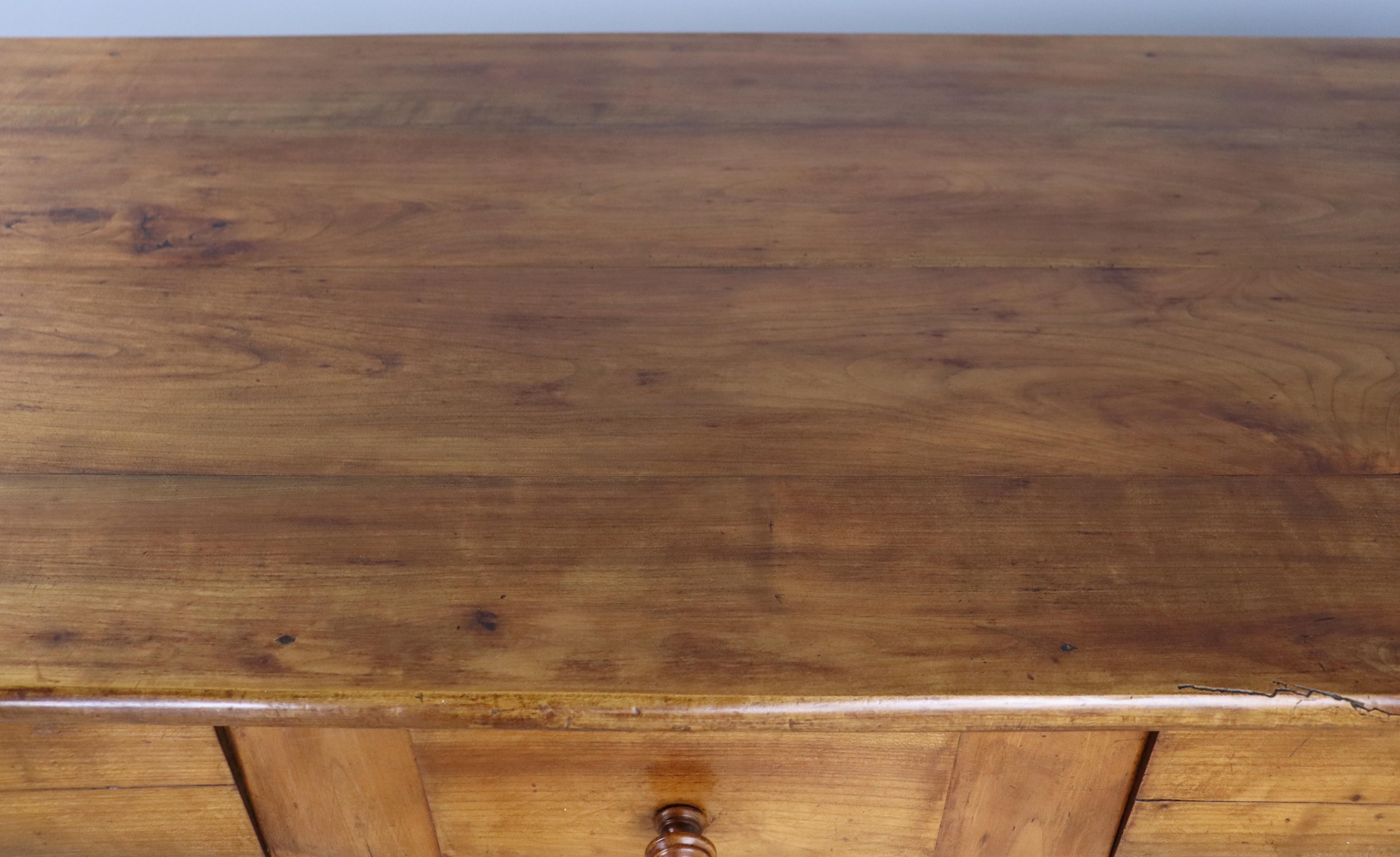 French Cherry Three Drawer Serving Table For Sale 4