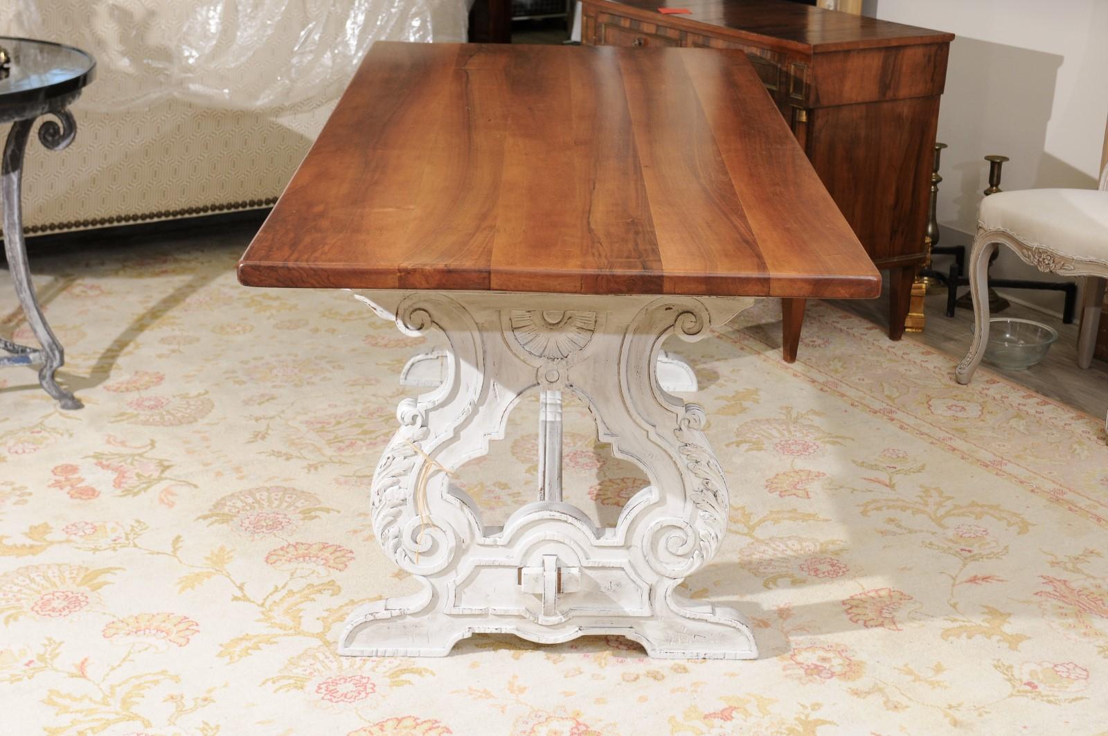 French Cherry Trestle Table For Sale 4