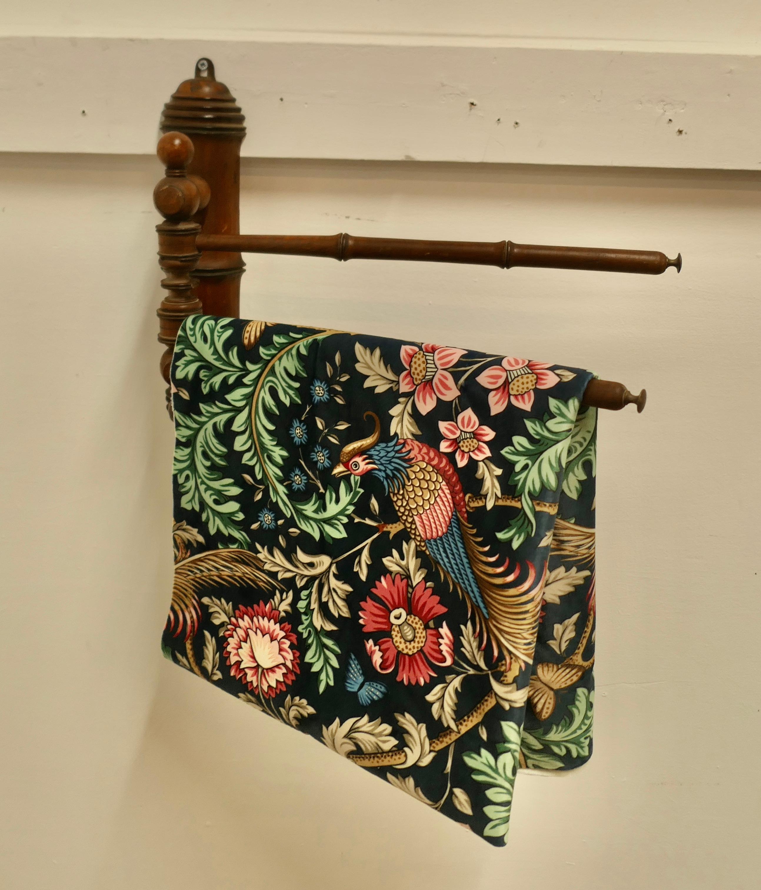 French Cherry Wood 2 Branch Folding Towel Rail For Sale 2