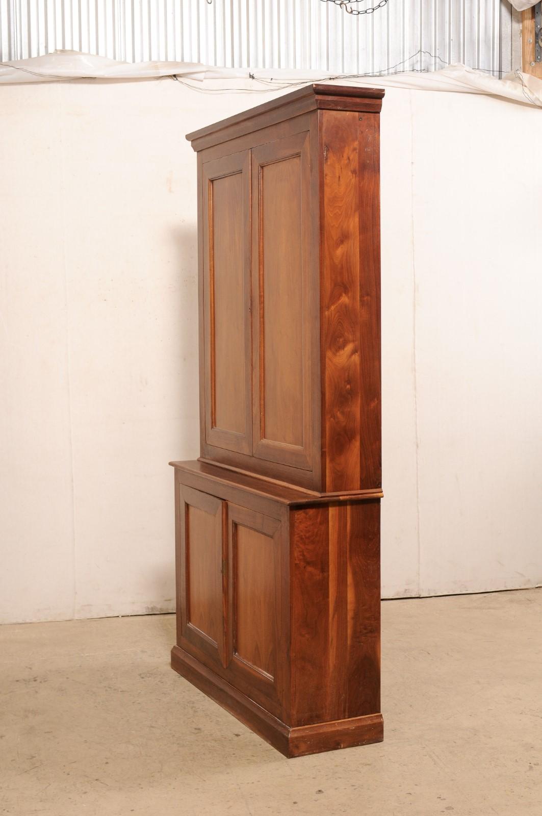 French Cherry Wood 7.5+ Ft. Tall Enclosed Cabinet with Slender Depth, Mid 20th c For Sale 7