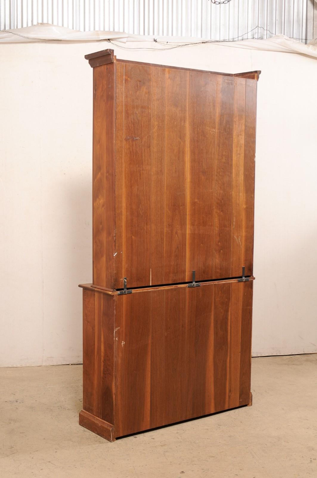 French Cherry Wood 7.5+ Ft. Tall Enclosed Cabinet with Slender Depth, Mid 20th c For Sale 4