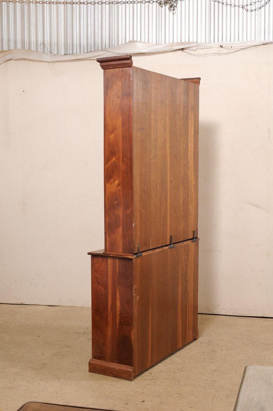 French Cherry Wood 7.5+ Ft. Tall Enclosed Cabinet with Slender Depth, Mid 20th c For Sale 5