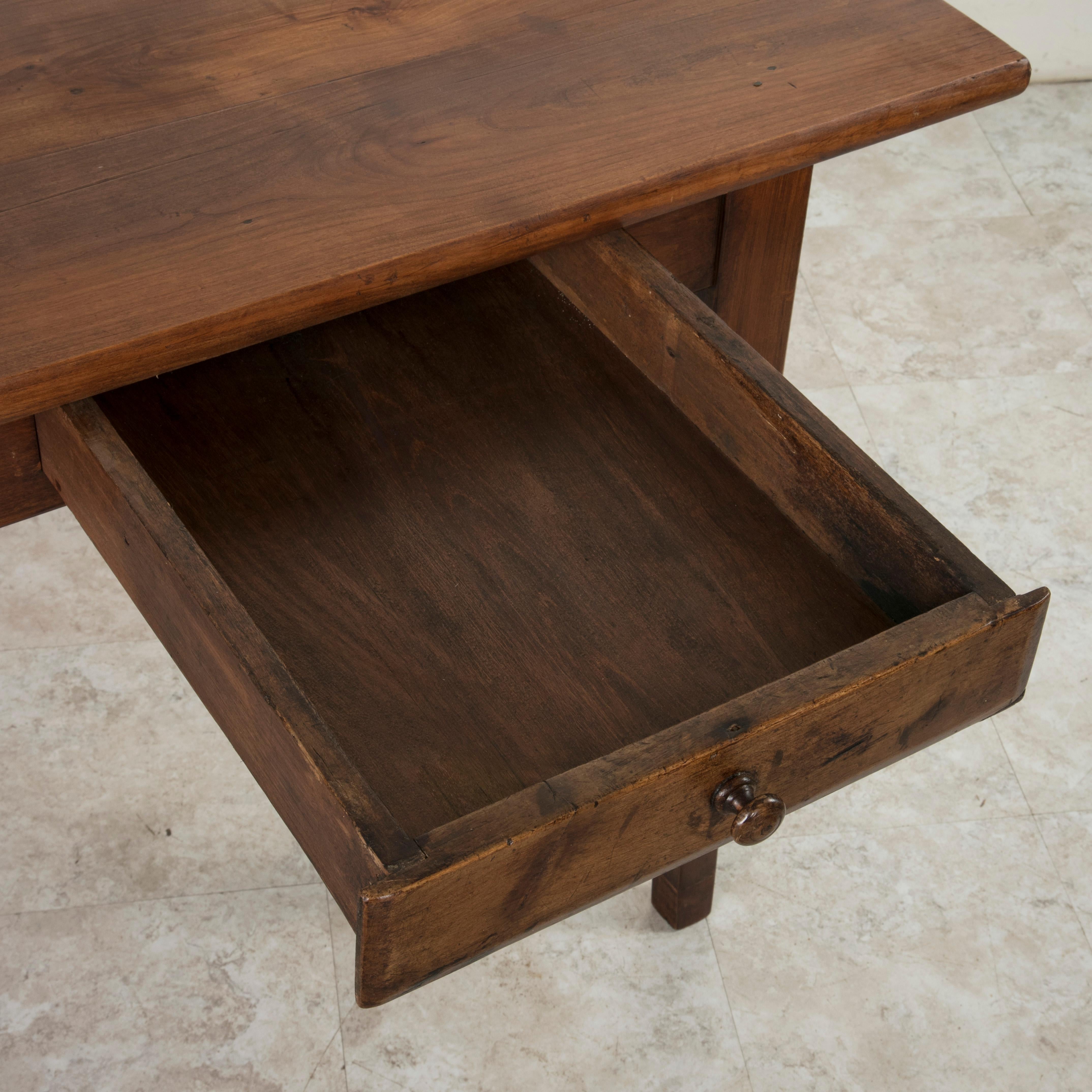 French Cherrywood Farm Table Dining Table, Single Drawer, Cutting Board 8