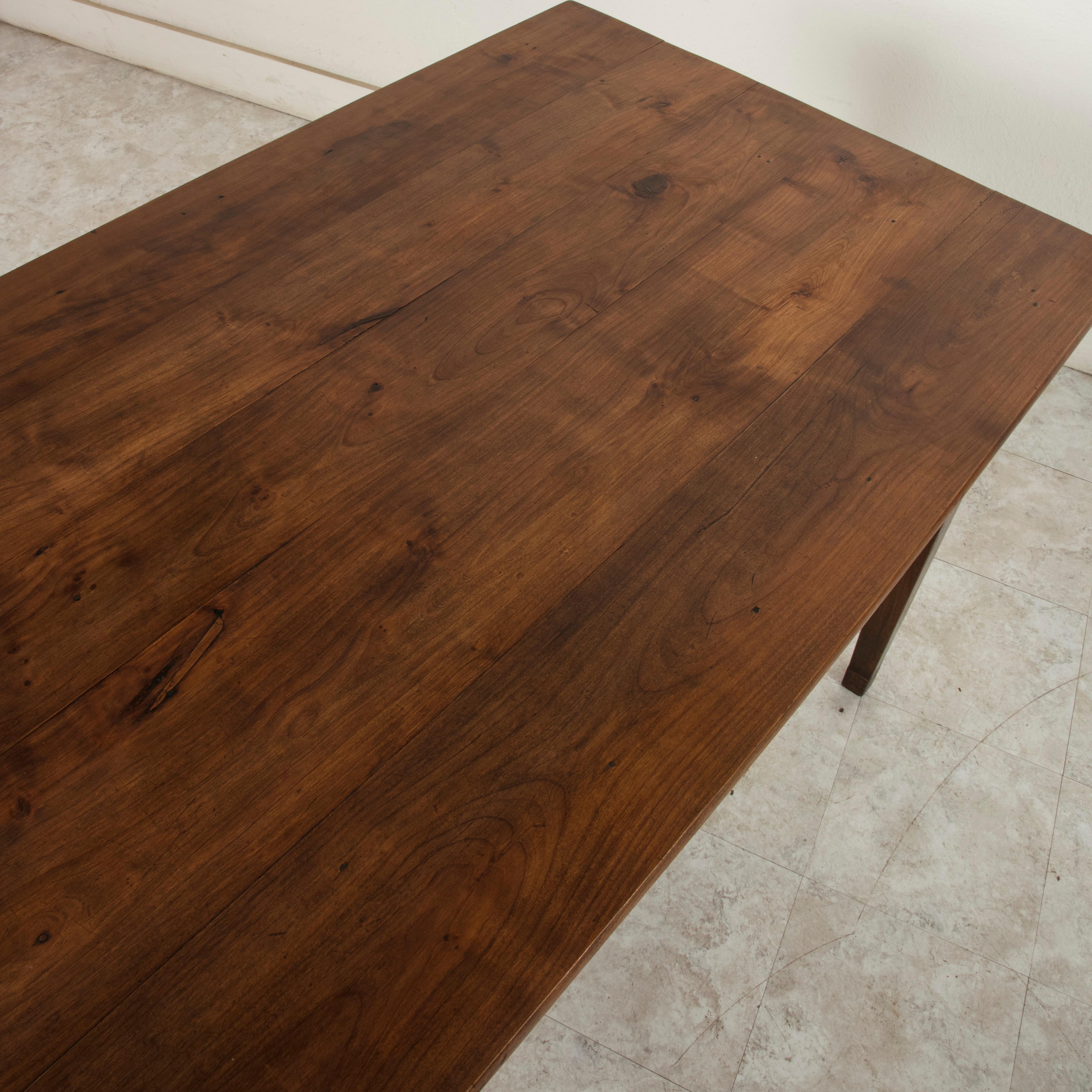 French Cherrywood Farm Table Dining Table, Single Drawer, Cutting Board 4