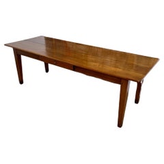 Antique French cherry wood farm table 