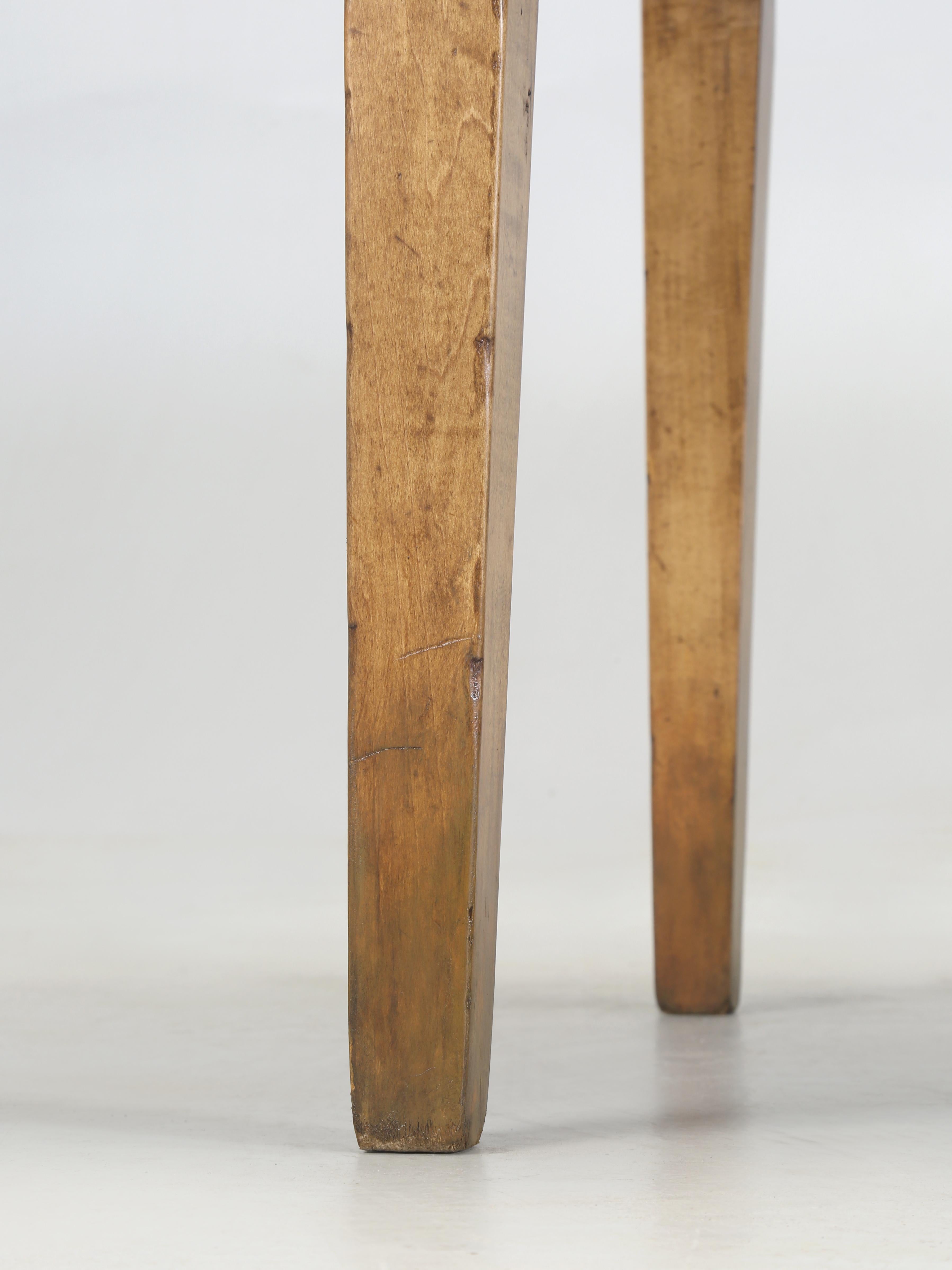 French Cherry Wood Farmhouse Style Dining Table Tapered Legs with Two Drawers 4