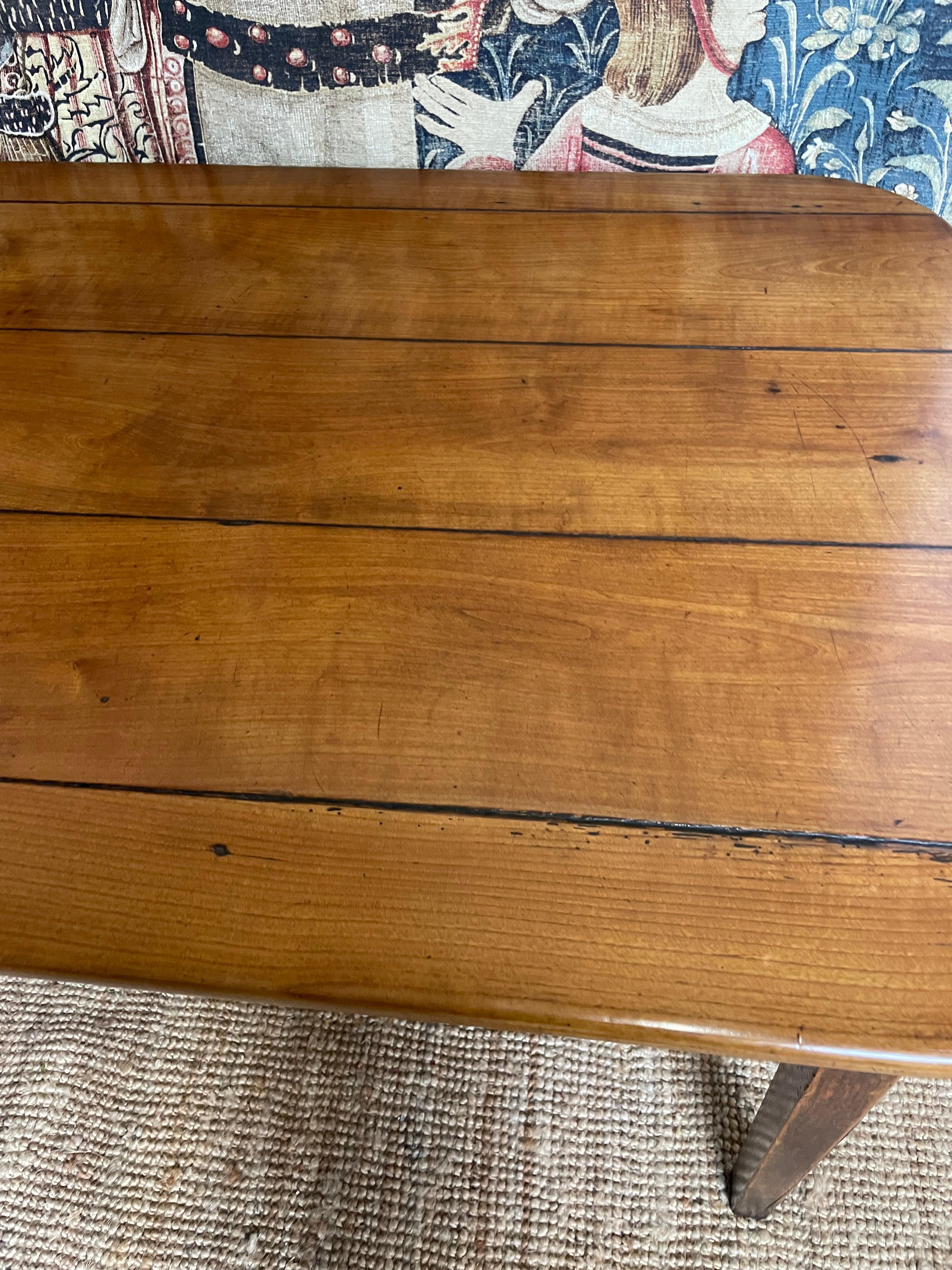 Mid-19th Century French Cherry wood farmhouse table 8 seater  For Sale
