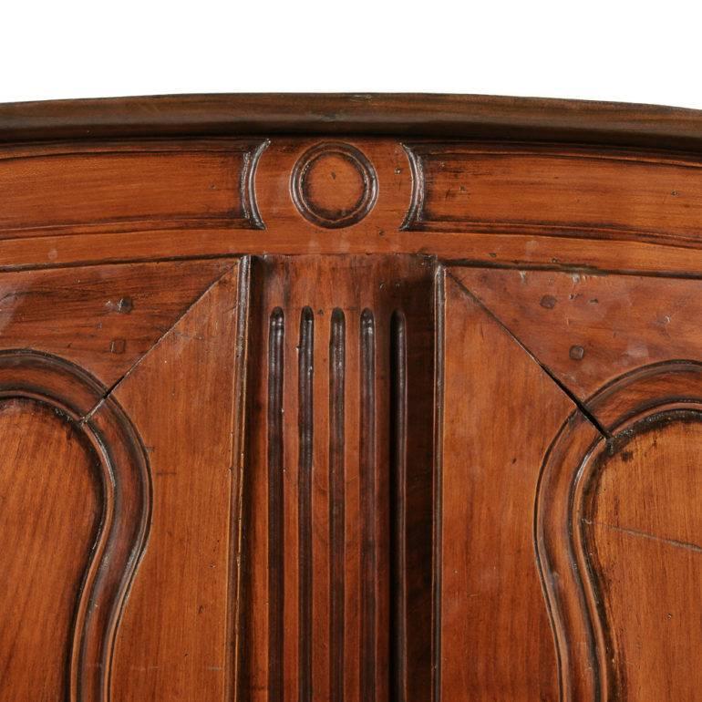 Hand-Carved Unusually Short French Cherrywood Armoire