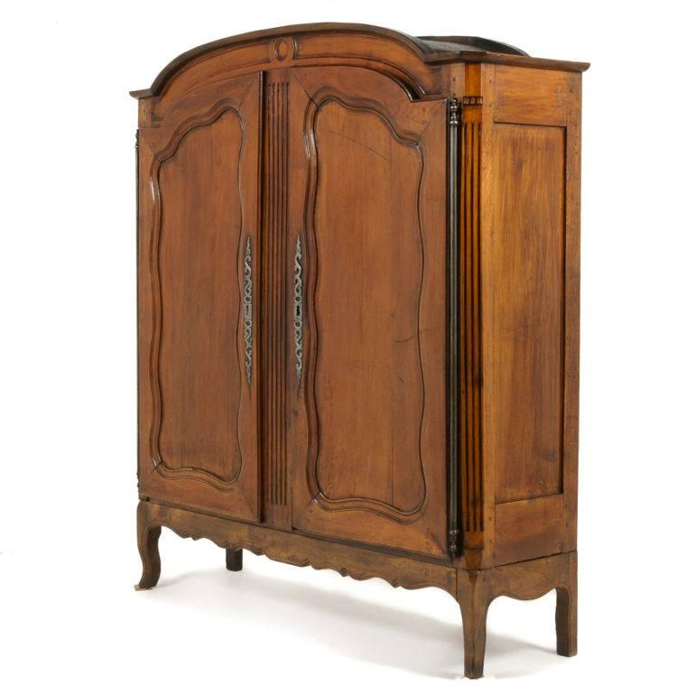 Unusually Short French Cherrywood Armoire In Excellent Condition In Vancouver, British Columbia
