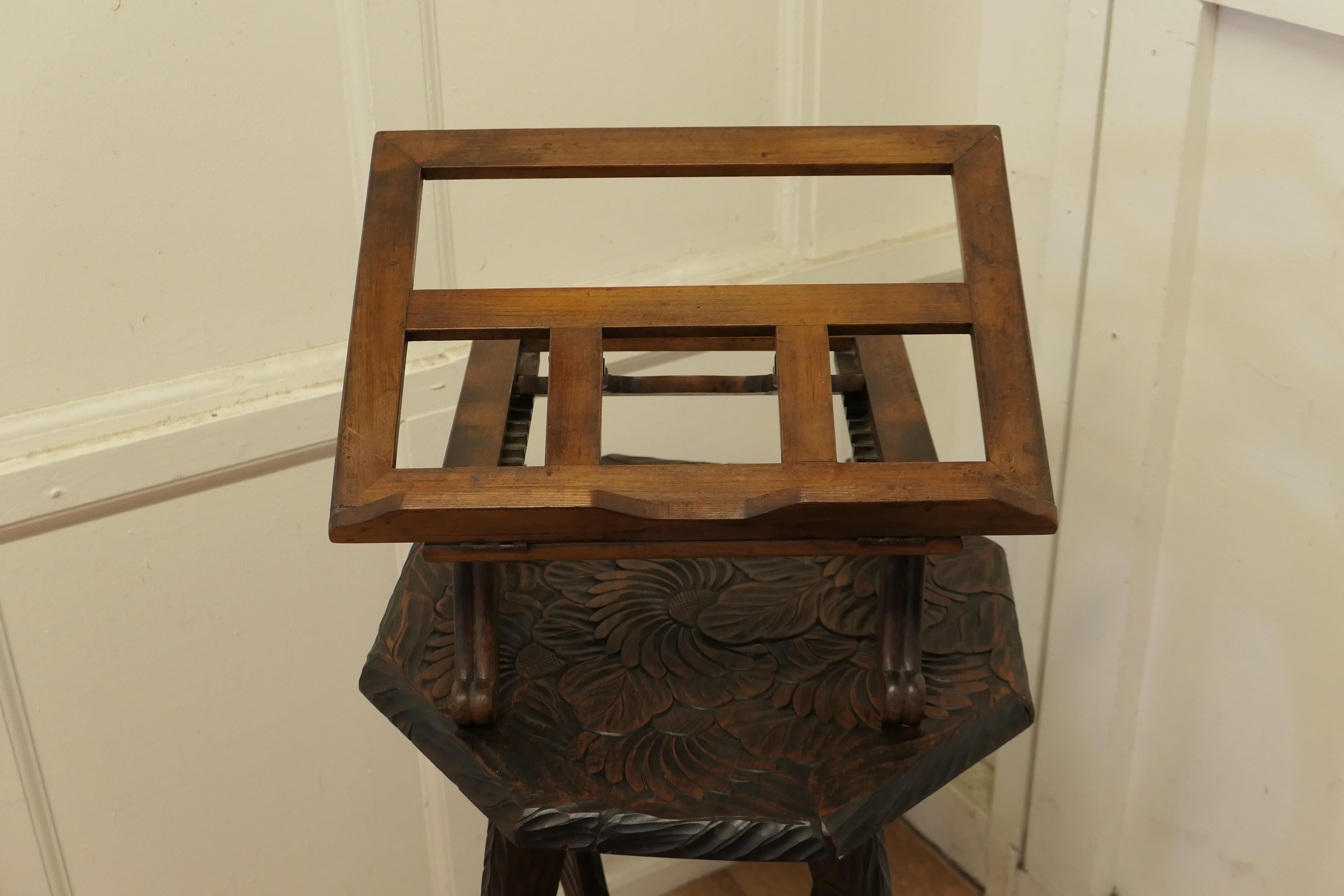 Arts and Crafts French Cherrywood Book Rest or Music Stand, Lutrin For Sale