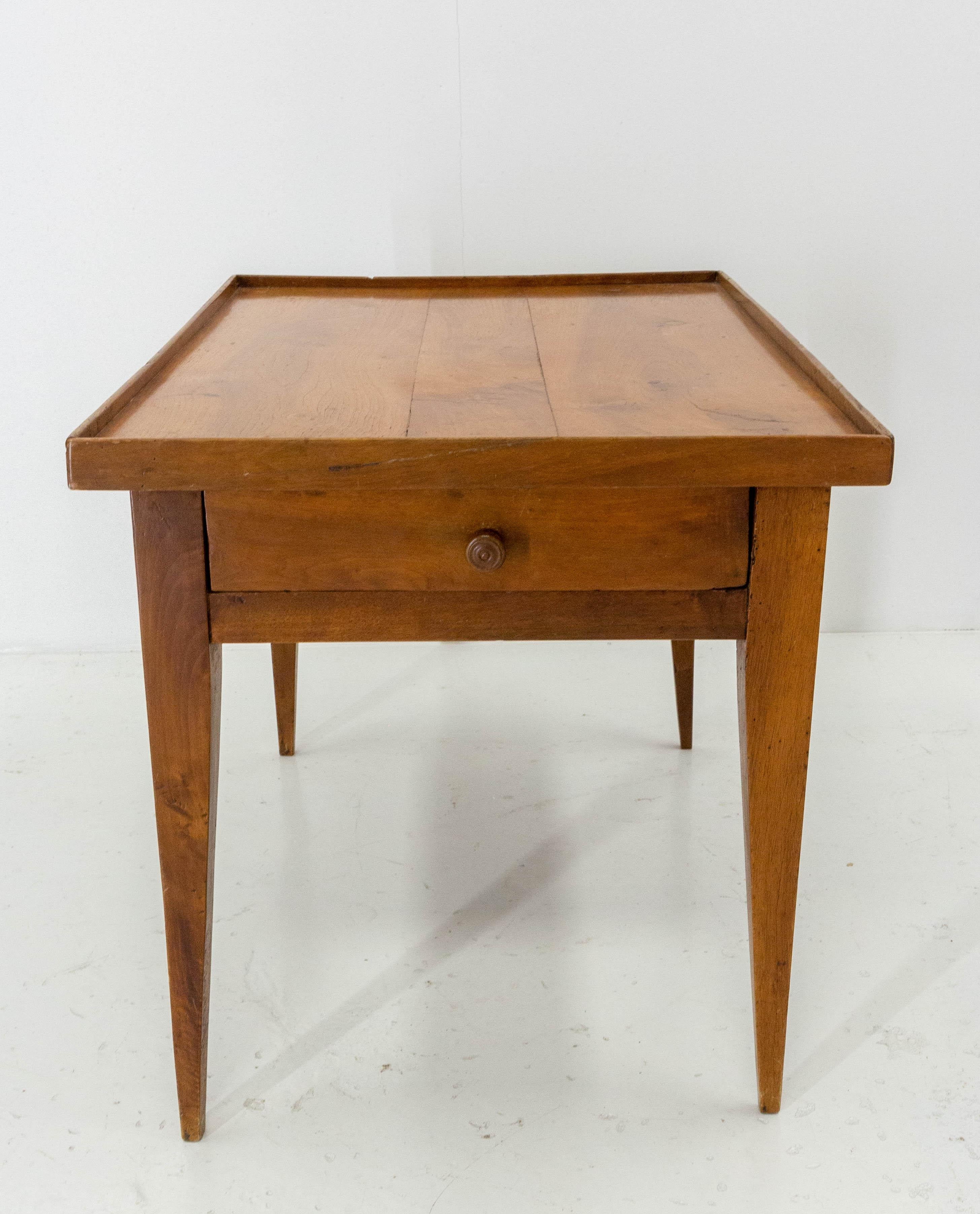 French Cherrywood Coffee Table with Drawers Country Style, Late 19th Century For Sale 1